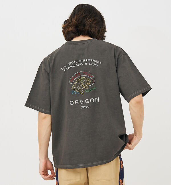 ABAHOUSE「【POLeR/ポーラー】PIGMENT SOUVENIR TEE/スーベニアTシ」|Tシャツ・カットソー|ブラック