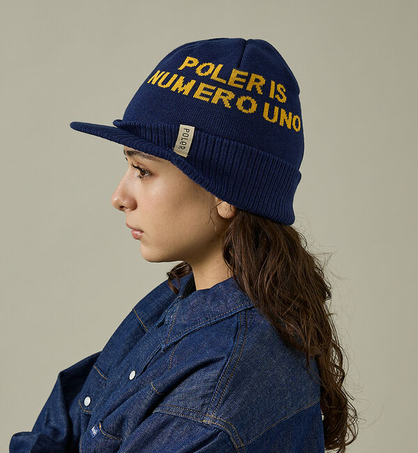 ABAHOUSE「【POLER / ポーラー】BRIM BEANIE / ブリム ビーニー/ユニセ」|その他|ネイビー