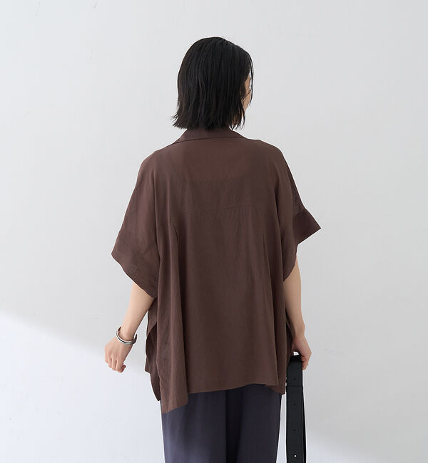 Rouge vif「【人気追加】強撚半袖シアーフォルムジャケット」|テーラードジャケット|
