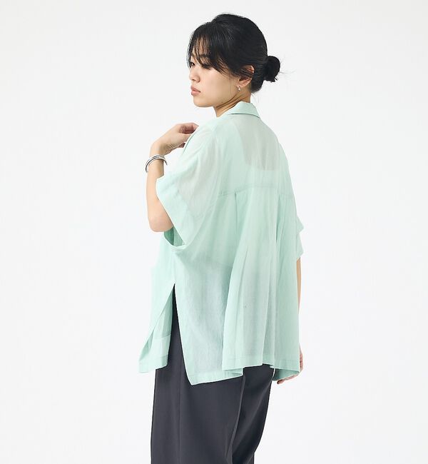 Rouge vif「【人気追加】強撚半袖シアーフォルムジャケット」|テーラードジャケット|