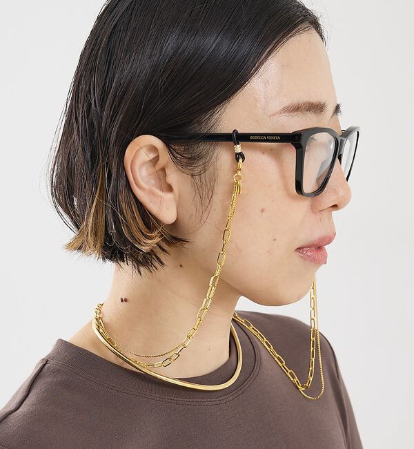 The Store by C' 「【SUNNY CORDS】【別注】Mirror w Chain Gold／グラス」|メガネ|