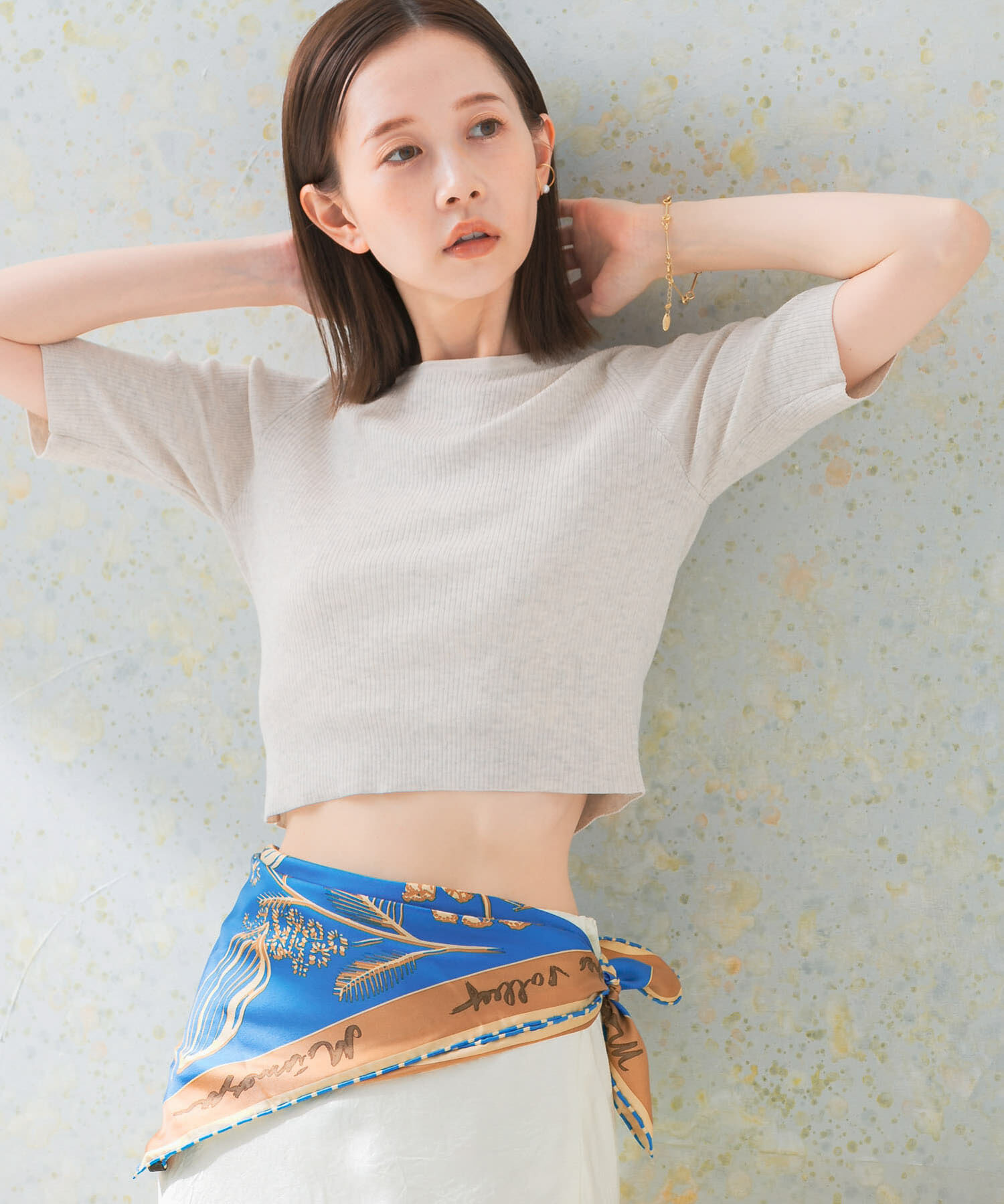 URBAN RESEARCH ROSSO「クロップドリブニット」|ニット・セーター|オフホワイト