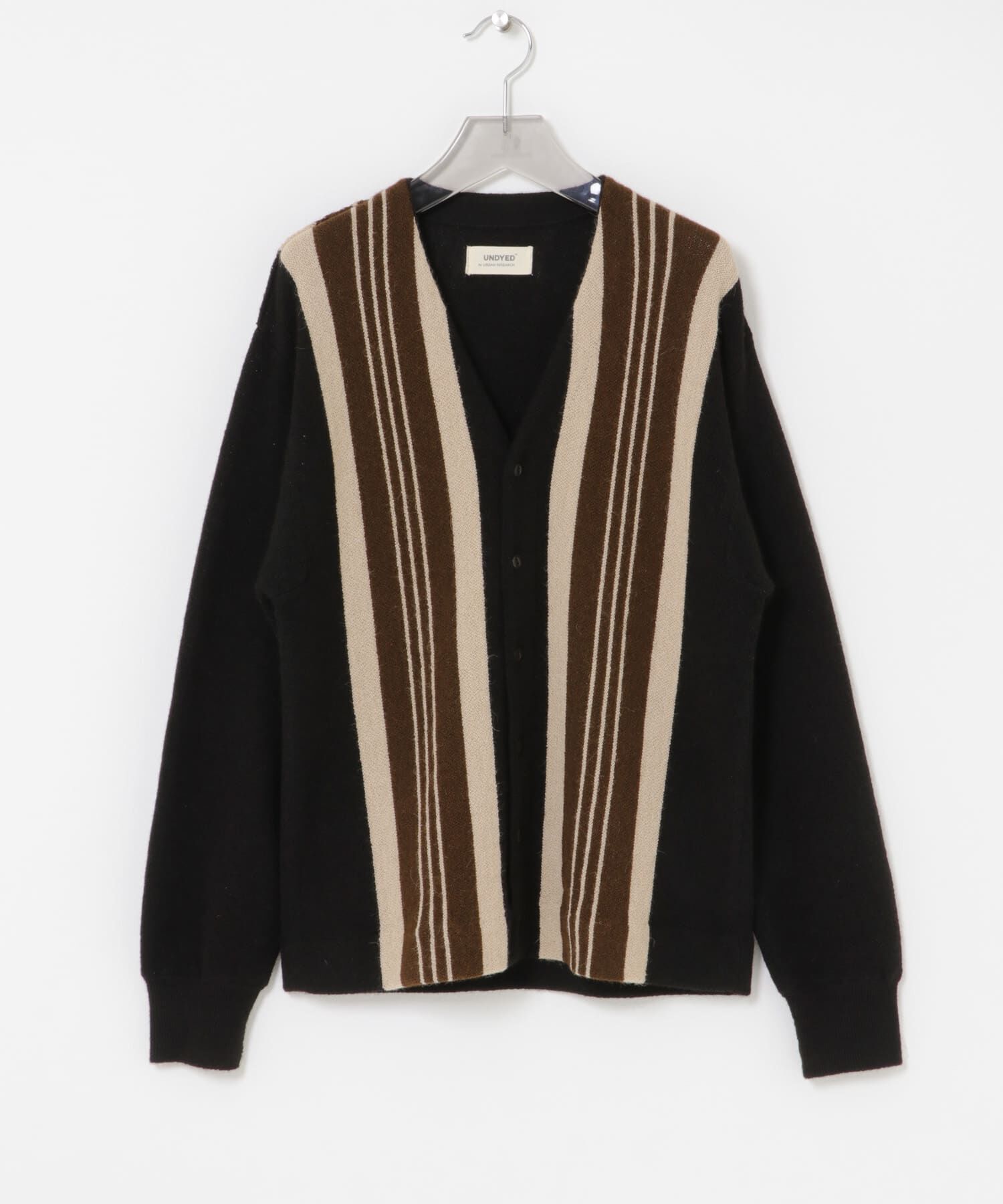 URBAN RESEARCH「UNDYED ALPACA STRIPE CARDIGAN」|カーディガン|