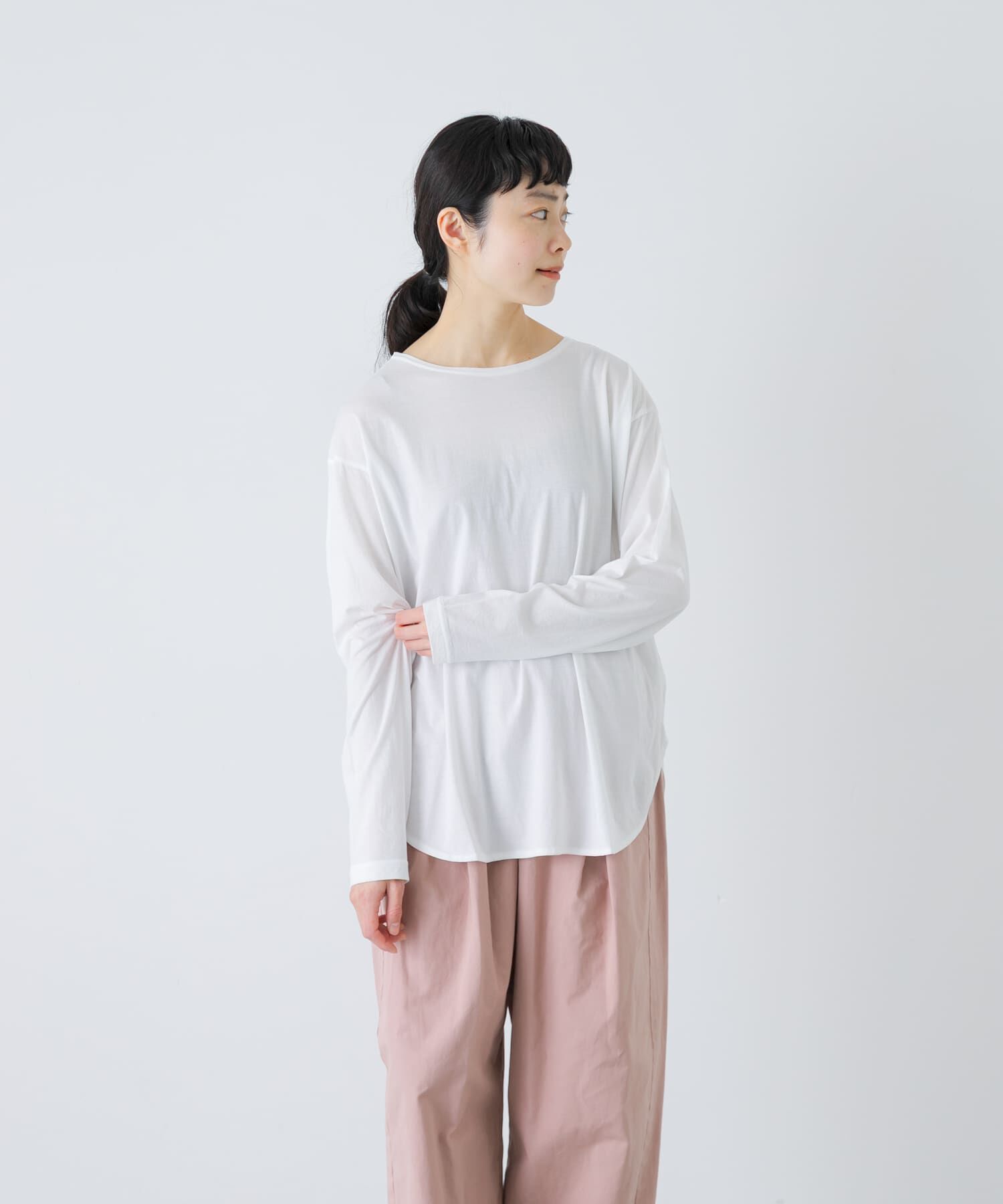 かぐれ「シフォン天竺カットソー」|Tシャツ・カットソー|