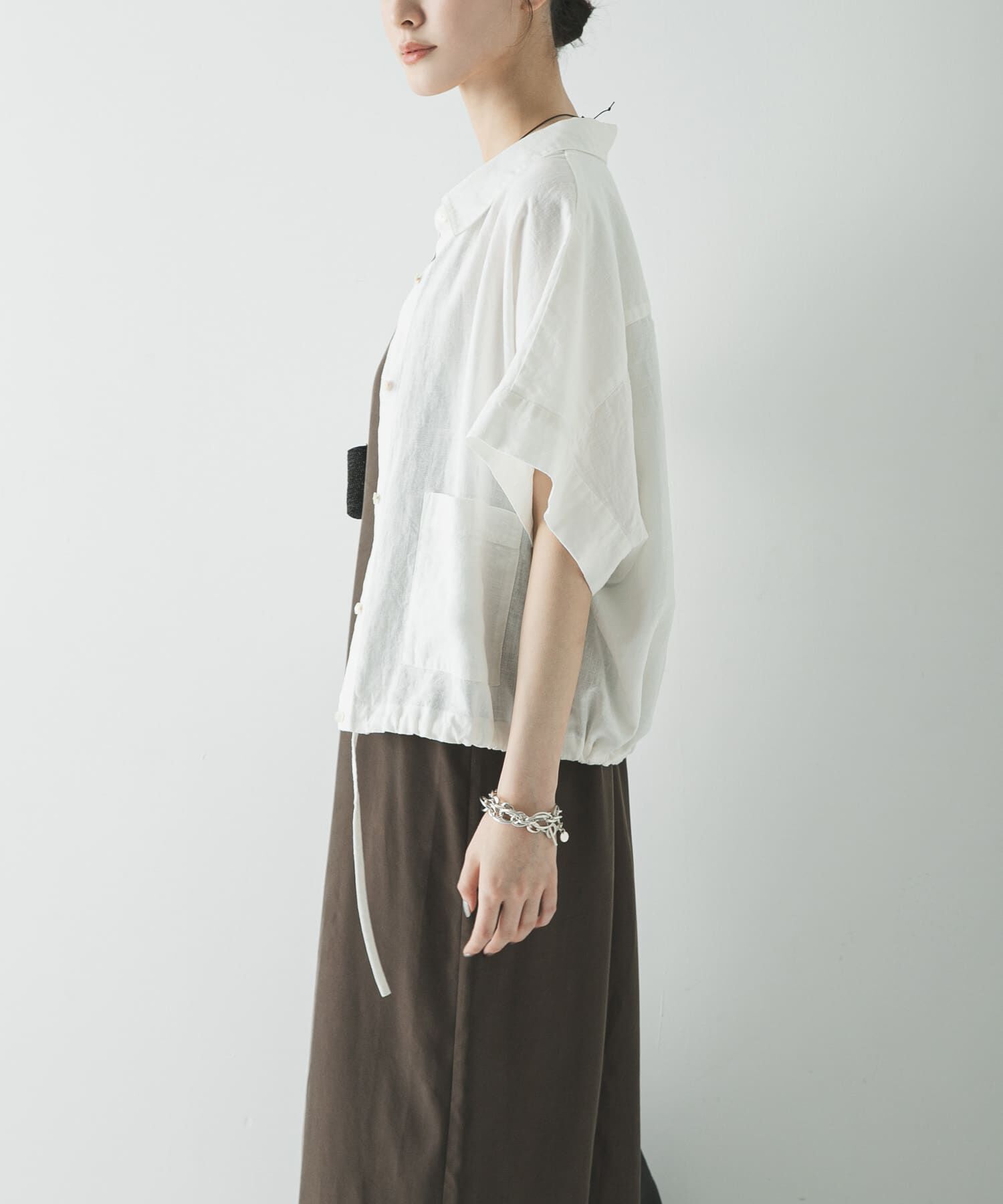 URBAN RESEARCH「ラミーレーヨンハーフスリーブシャツ」|シャツ・ブラウス|