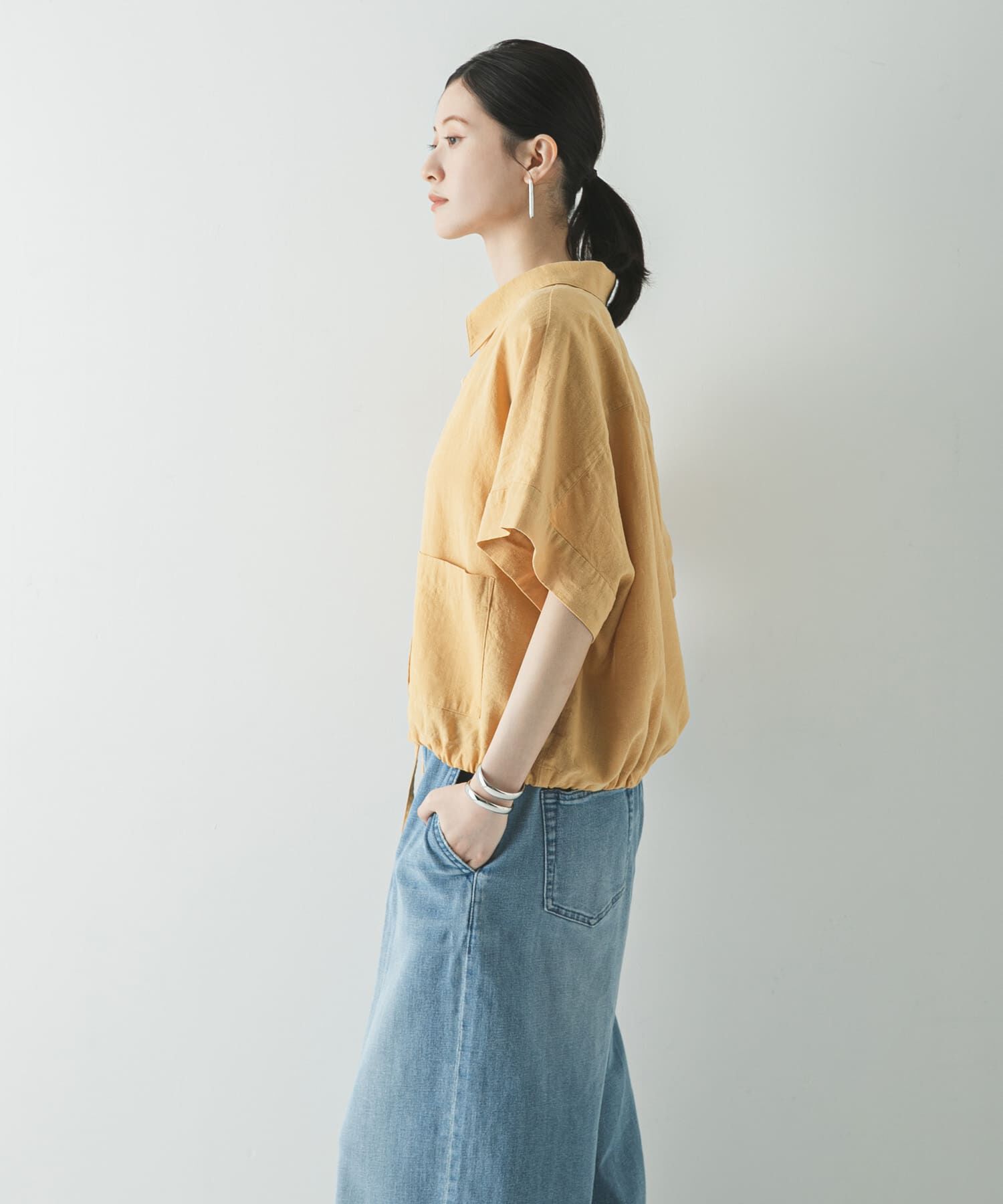 URBAN RESEARCH「ラミーレーヨンハーフスリーブシャツ」|シャツ・ブラウス|