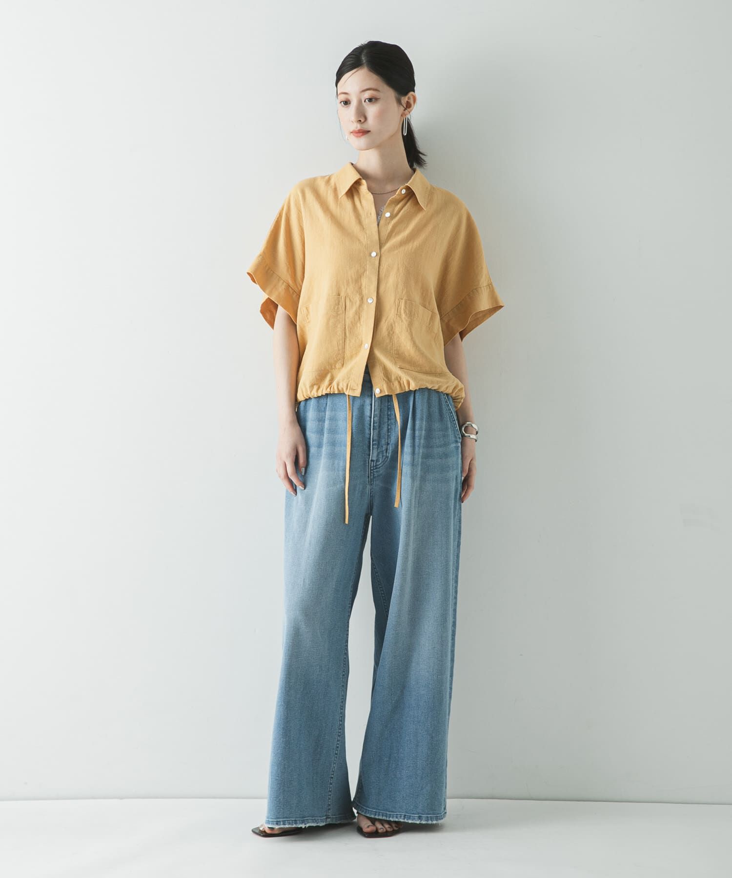 URBAN RESEARCH「ラミーレーヨンハーフスリーブシャツ」|シャツ・ブラウス|