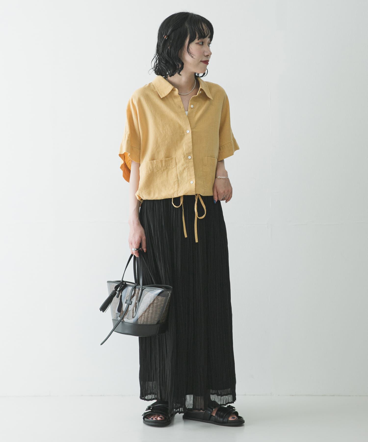 URBAN RESEARCH「ラミーレーヨンハーフスリーブシャツ」|シャツ・ブラウス|
