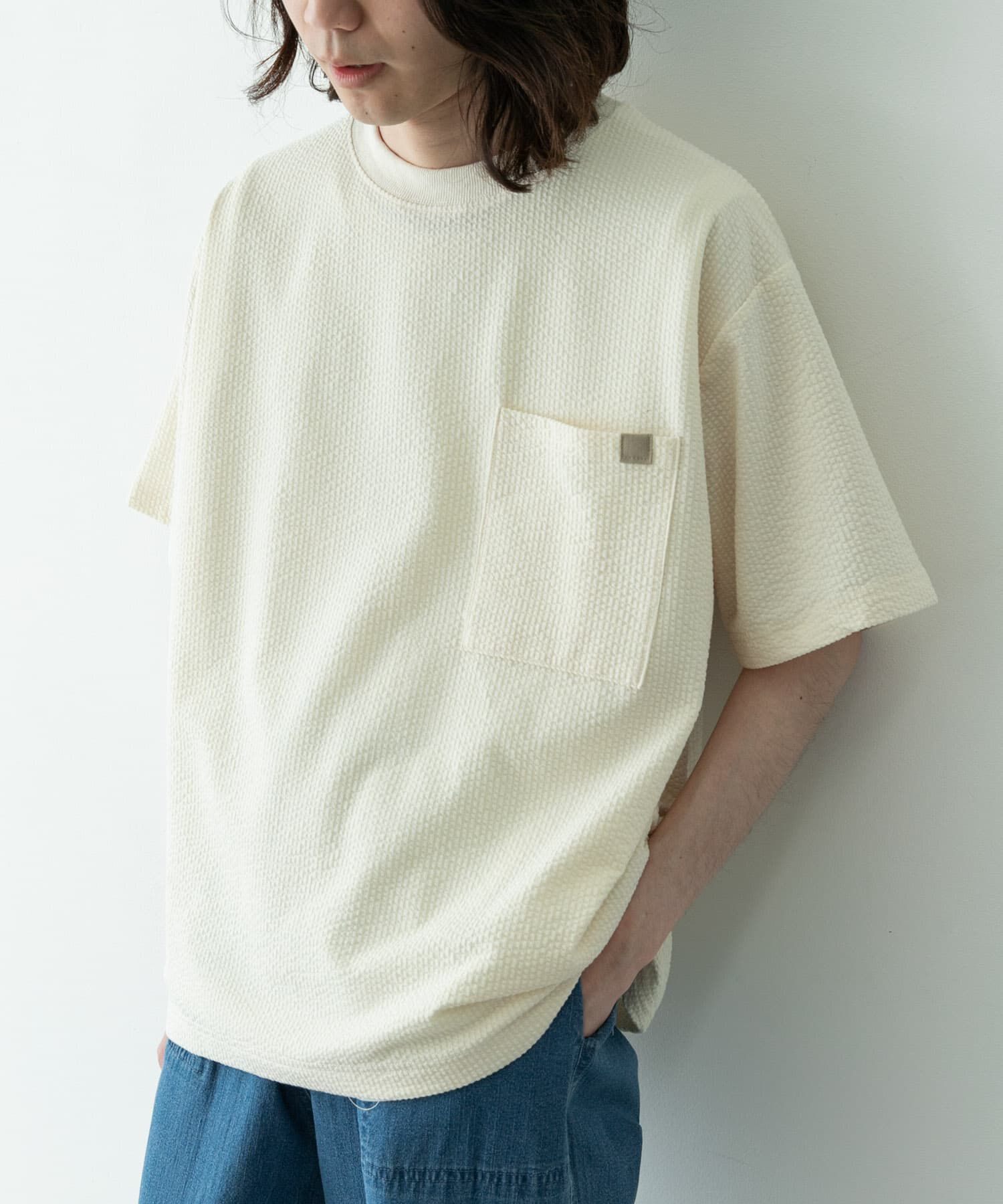 Sonny Label 「カットシアサッカーショートスリーブTシャツ」|Tシャツ・カットソー|