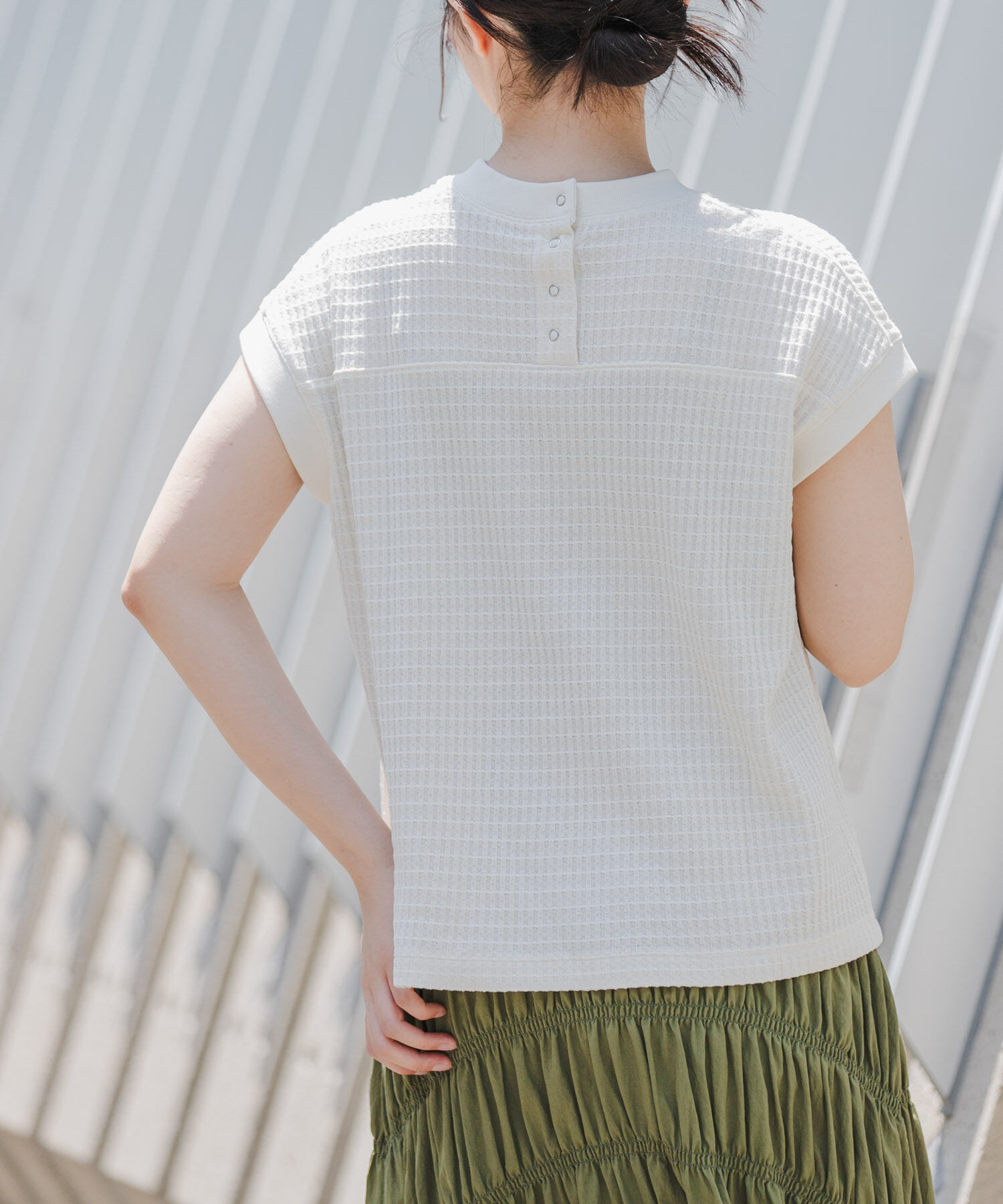 URBAN RESEARCH DOORS「FORK&SPOON　ワッフルバックボタンプルオーバー」|Tシャツ・カットソー|アイボリー