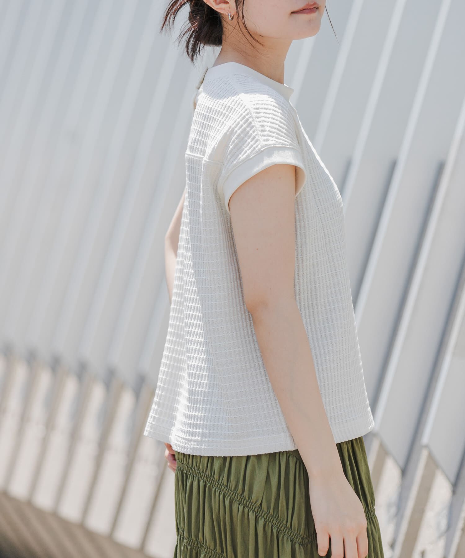 URBAN RESEARCH DOORS「FORK&SPOON　ワッフルバックボタンプルオーバー」|Tシャツ・カットソー|