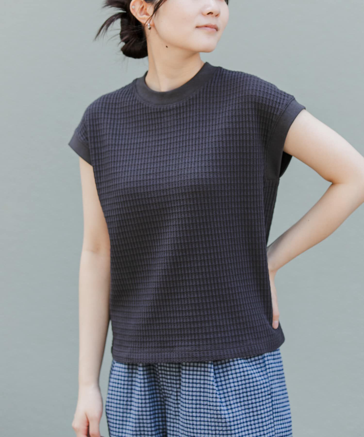 URBAN RESEARCH DOORS「FORK&SPOON　ワッフルバックボタンプルオーバー」|Tシャツ・カットソー|チャコールグレー