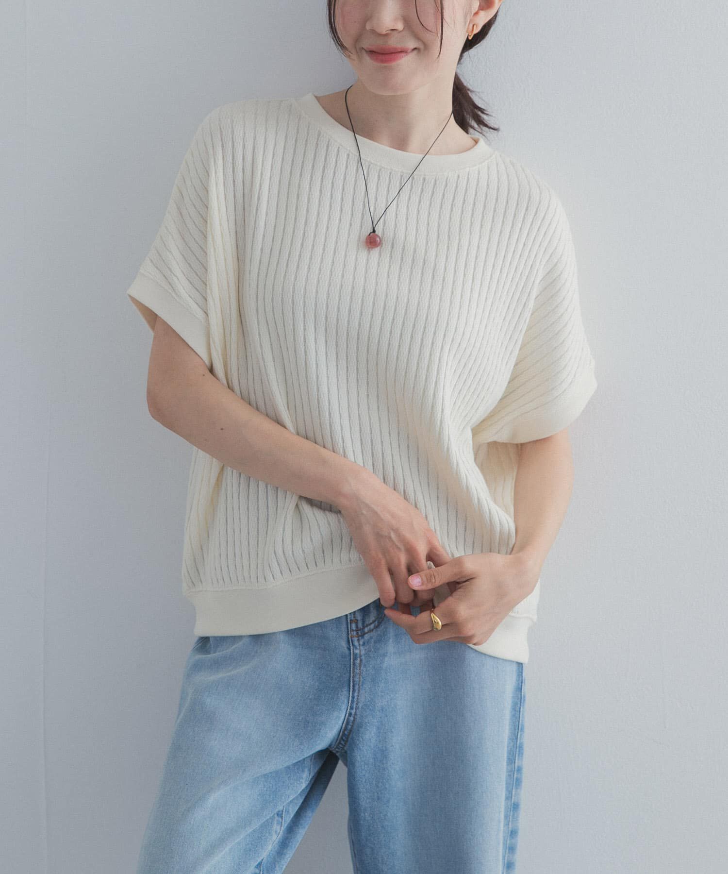 URBAN RESEARCH DOORS「ハニカムタックフレンチプルオーバー」|Tシャツ・カットソー|