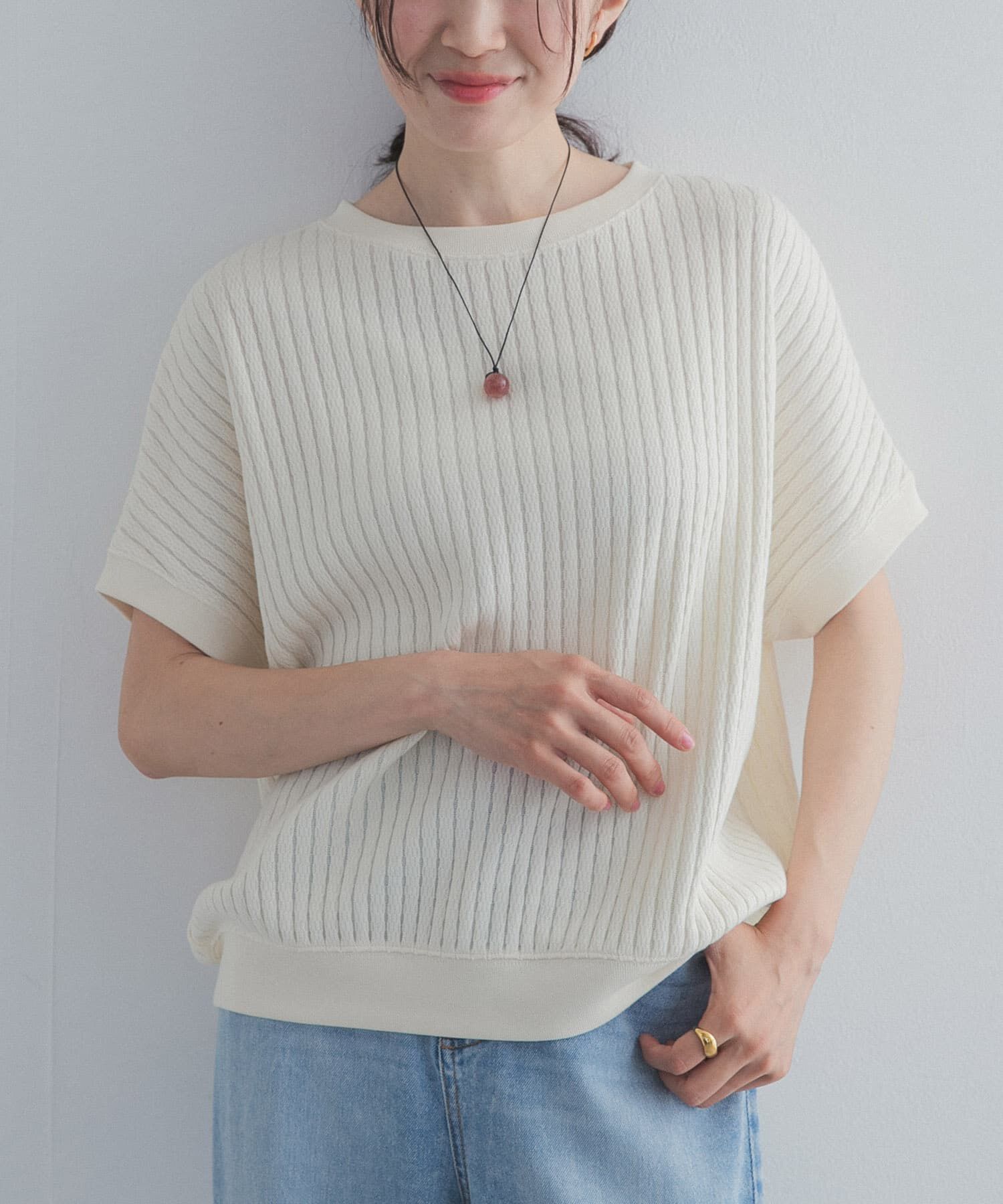 URBAN RESEARCH DOORS「ハニカムタックフレンチプルオーバー」|Tシャツ・カットソー|