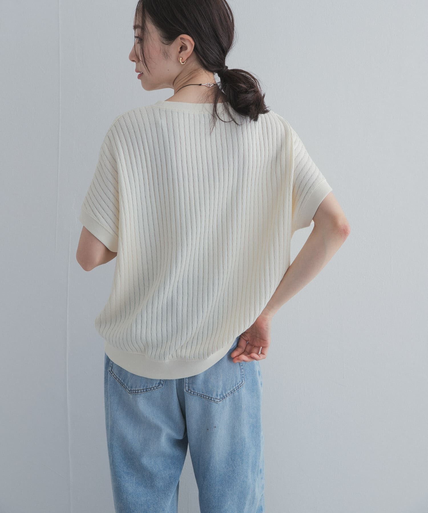 URBAN RESEARCH DOORS「ハニカムタックフレンチプルオーバー」|Tシャツ・カットソー|