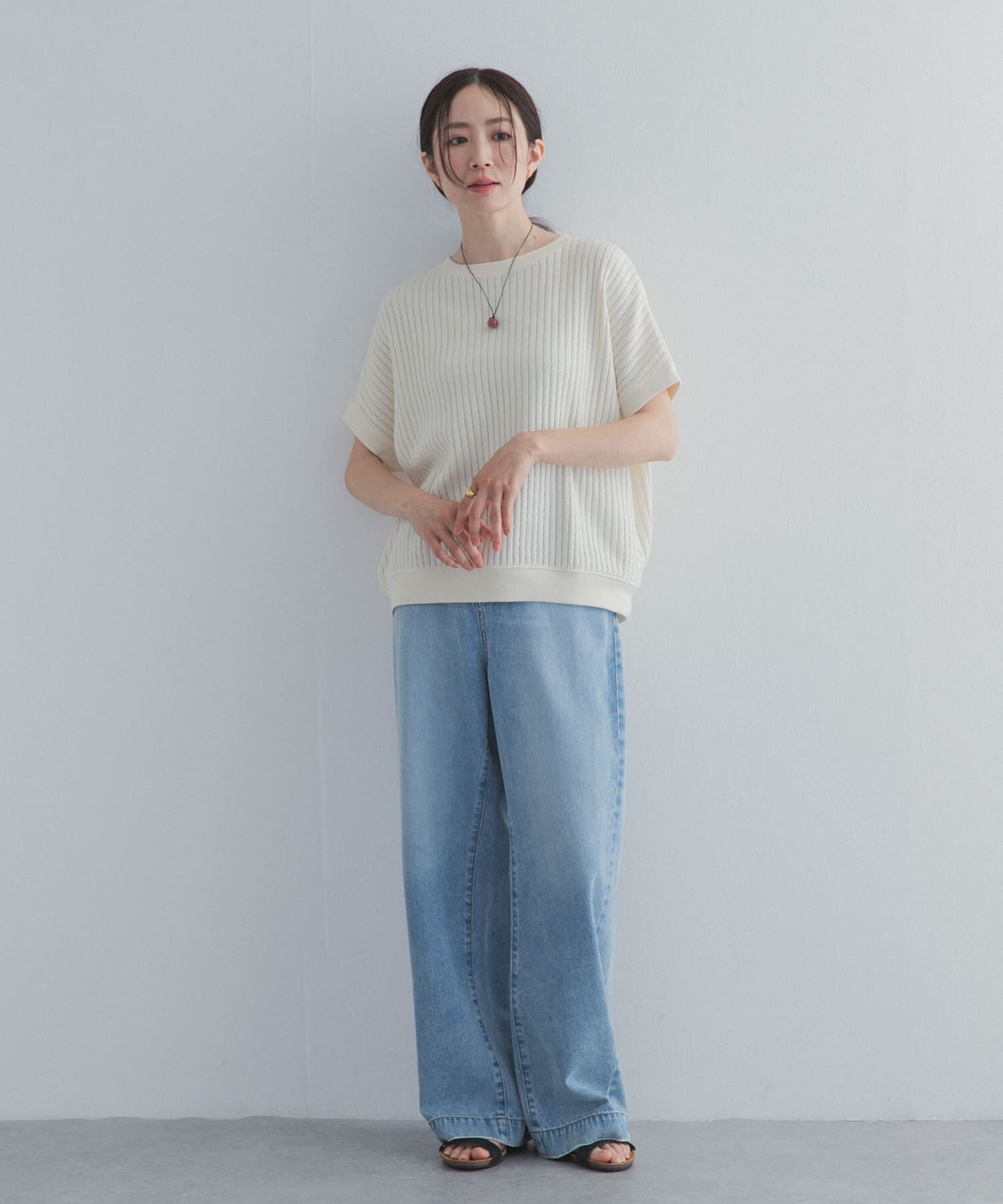 URBAN RESEARCH DOORS「ハニカムタックフレンチプルオーバー」|Tシャツ・カットソー|