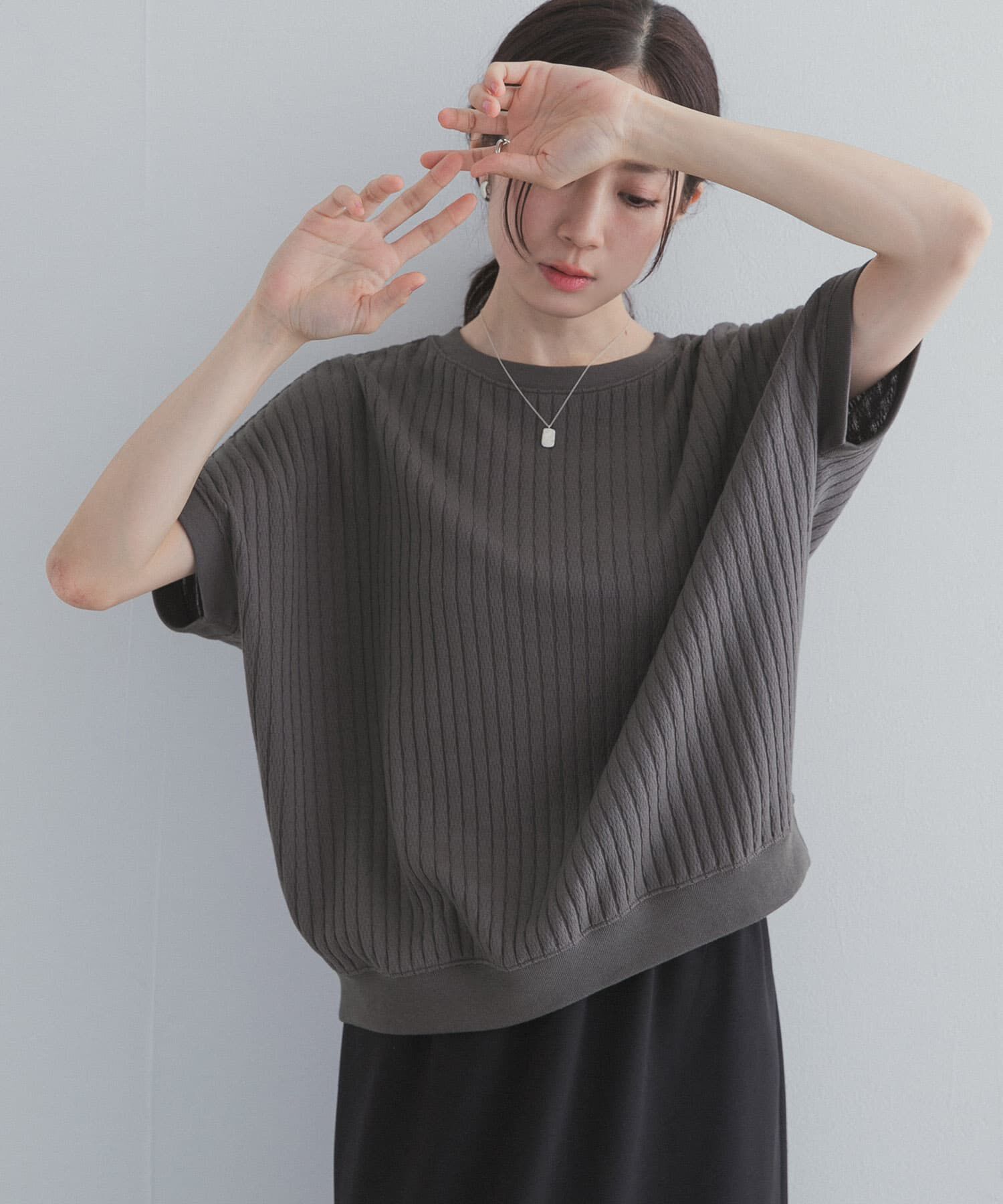 URBAN RESEARCH DOORS「ハニカムタックフレンチプルオーバー」|Tシャツ・カットソー|