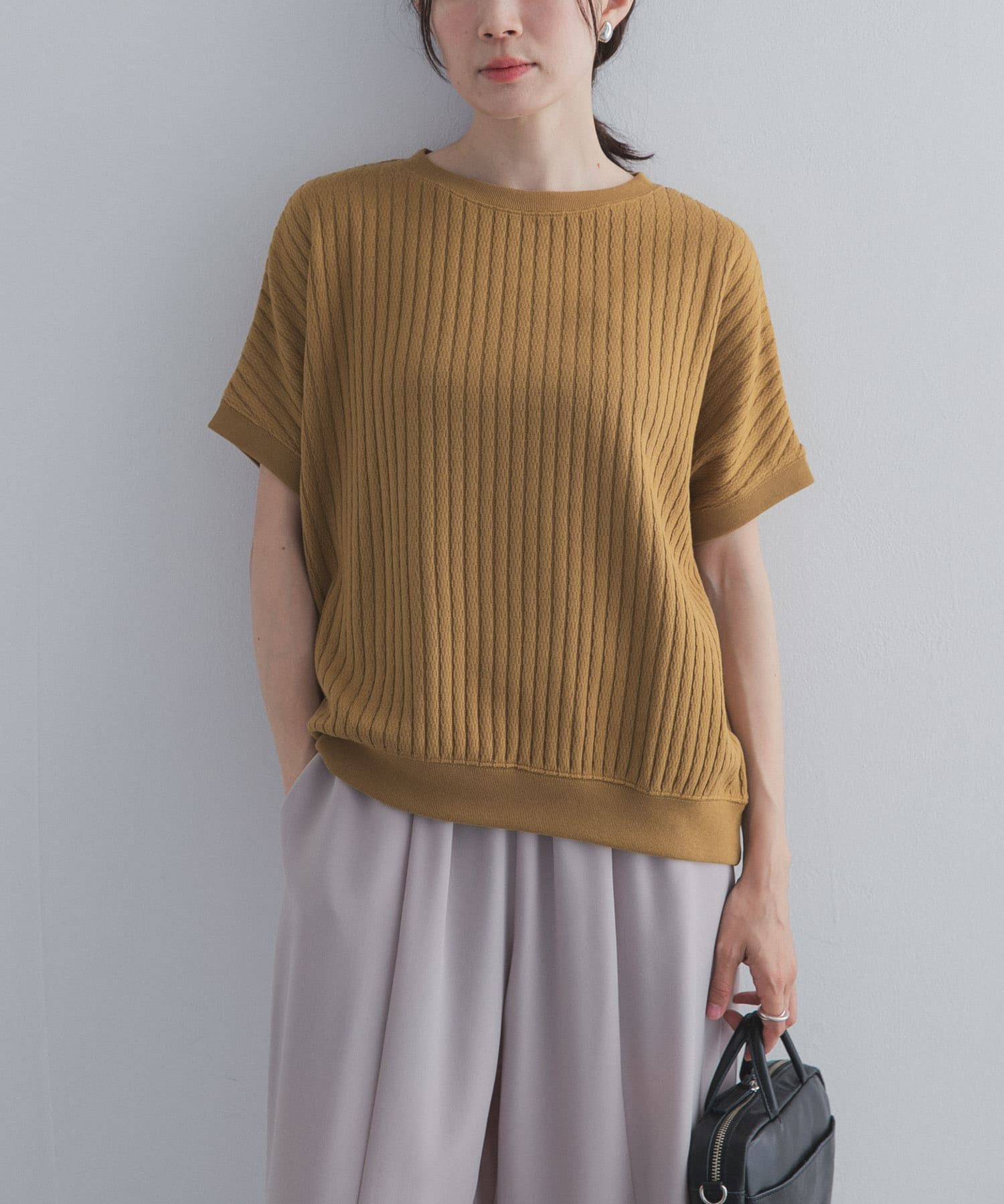 URBAN RESEARCH DOORS「ハニカムタックフレンチプルオーバー」|Tシャツ・カットソー|イエロー系その他