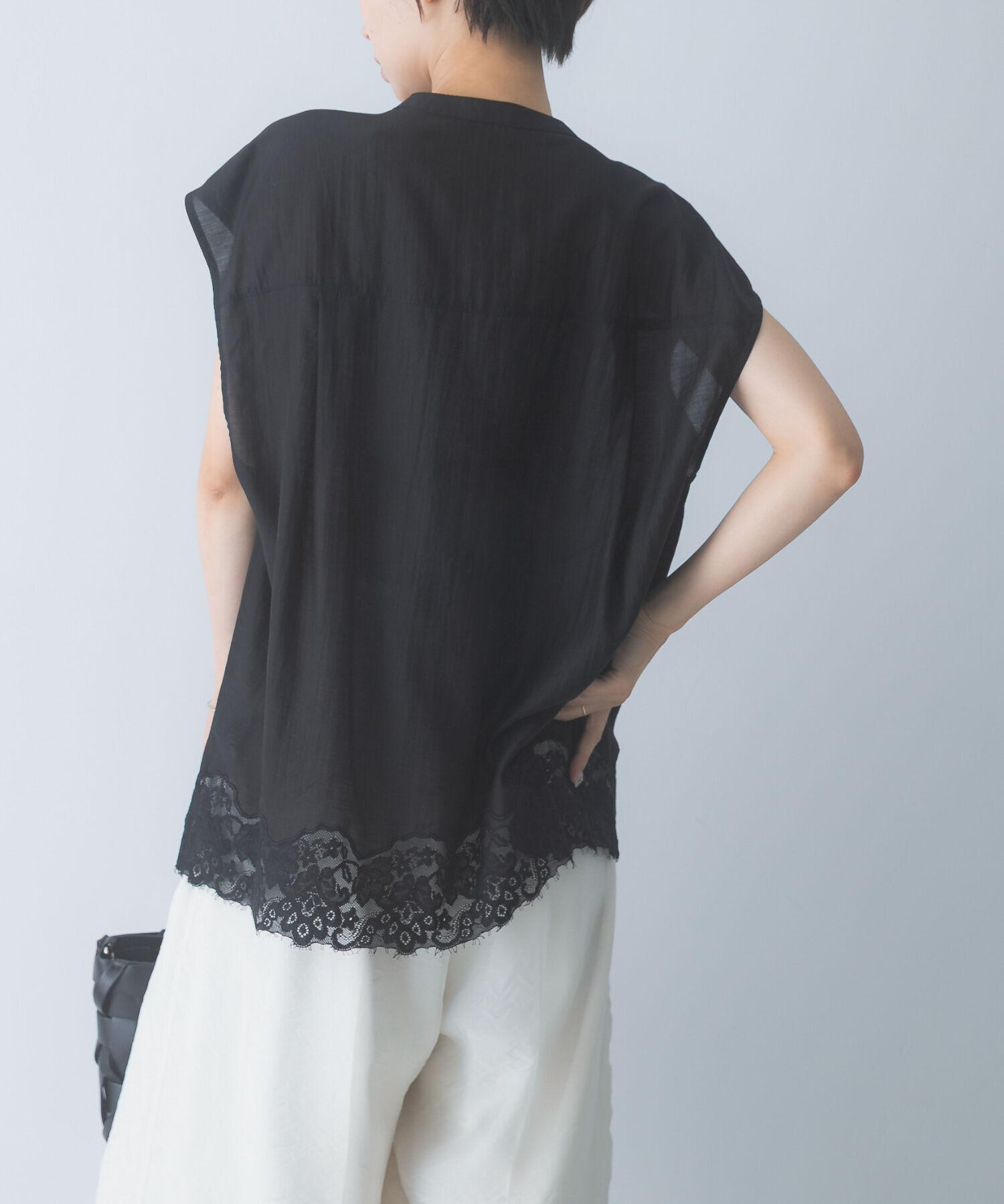 URBAN RESEARCH ROSSO「CHIGNON　レースシアーフレンチブラウス」|シャツ・ブラウス|