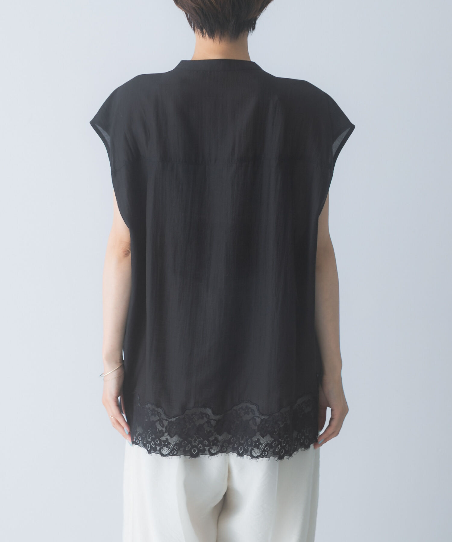 URBAN RESEARCH ROSSO「CHIGNON　レースシアーフレンチブラウス」|シャツ・ブラウス|