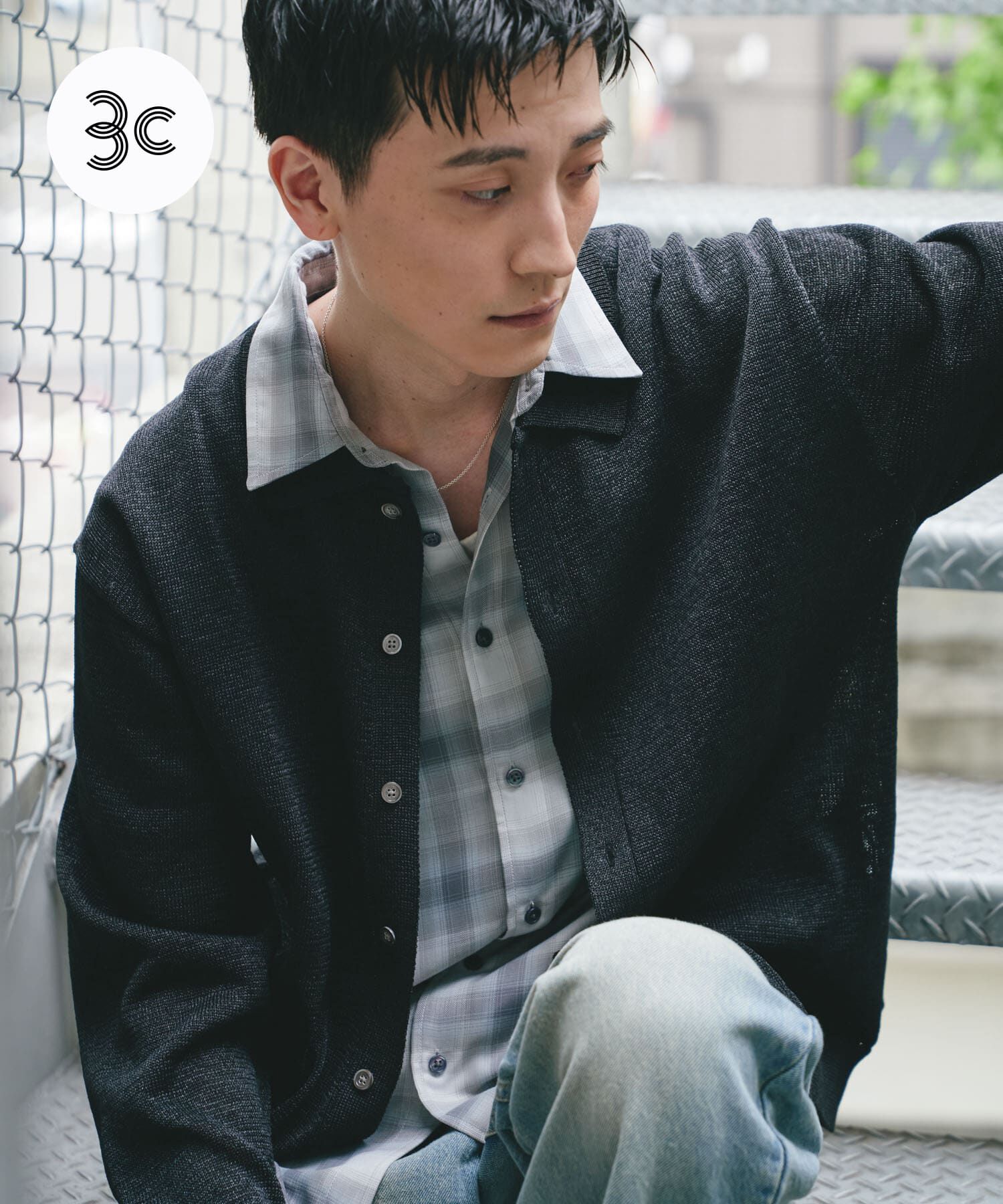 URBAN RESEARCH DOORS「『洗濯可/UVカット』『URTECH』Aircare ロングスリーブシャツカーディガン」|カーディガン|ブラック