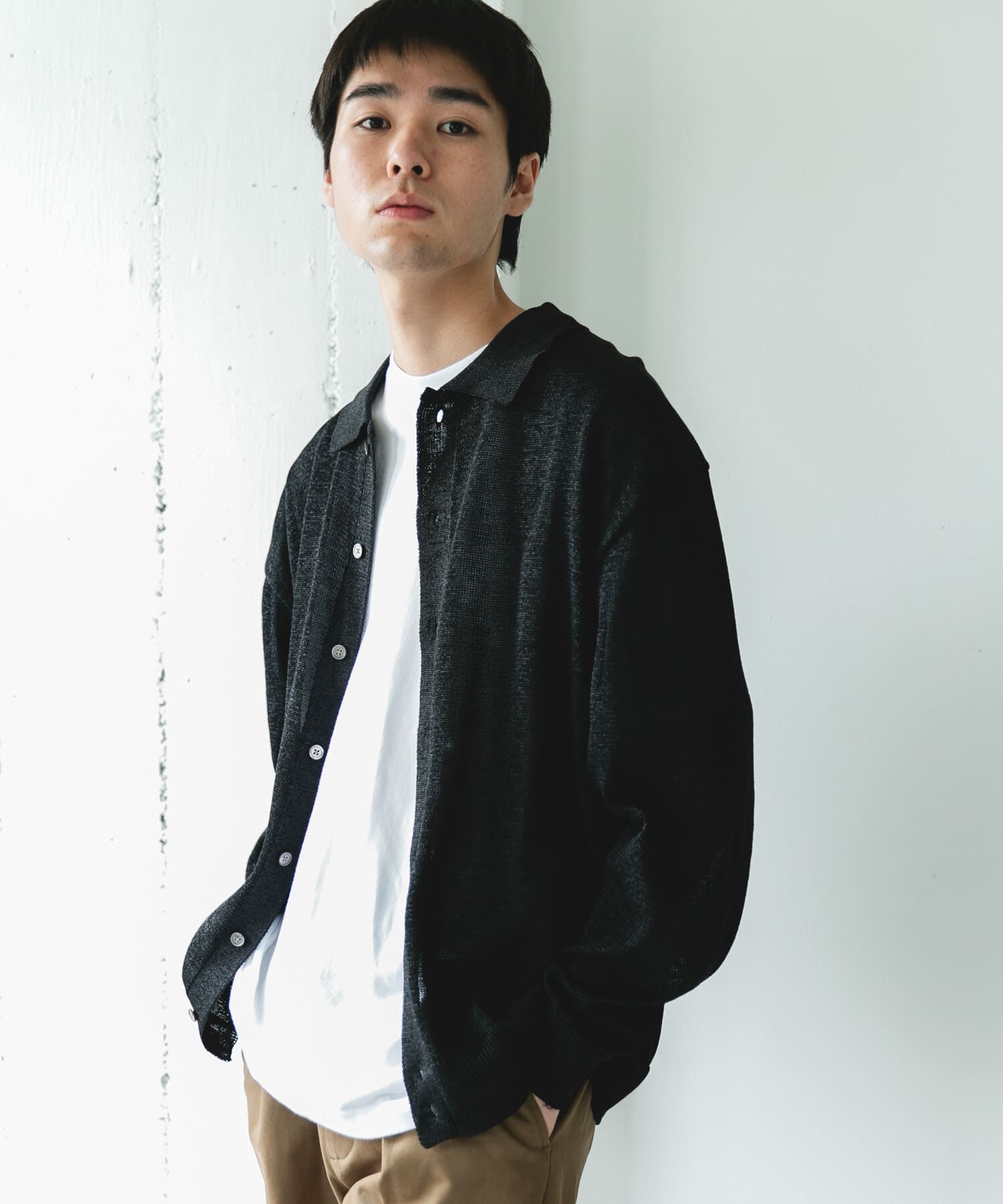 URBAN RESEARCH DOORS「『洗濯可/UVカット』『URTECH』Aircare ロングスリーブシャツカーディガン」|カーディガン|