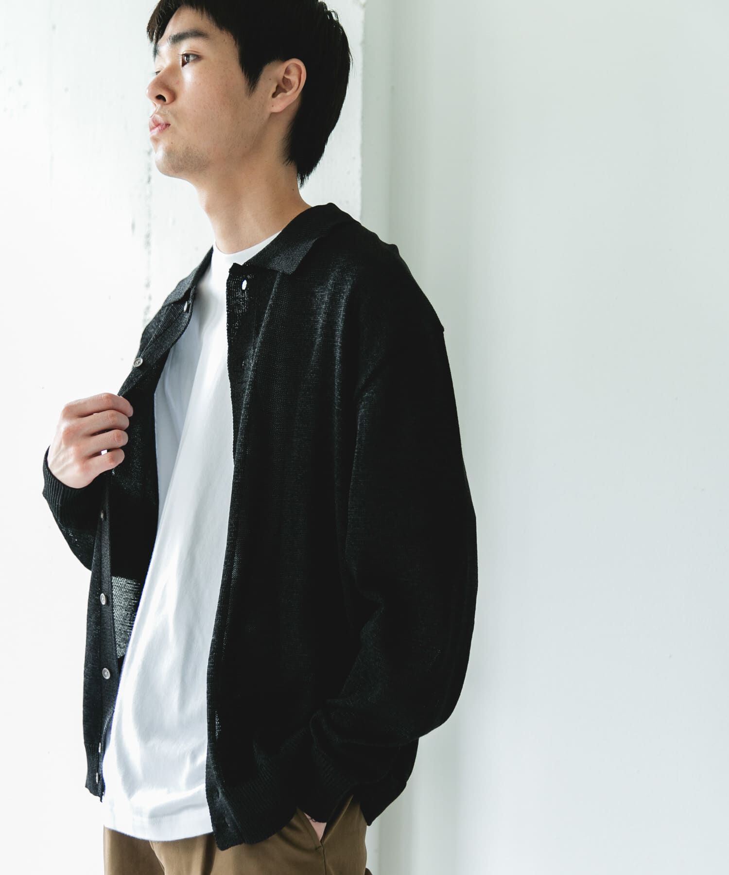 URBAN RESEARCH DOORS「『洗濯可/UVカット』『URTECH』Aircare ロングスリーブシャツカーディガン」|カーディガン|