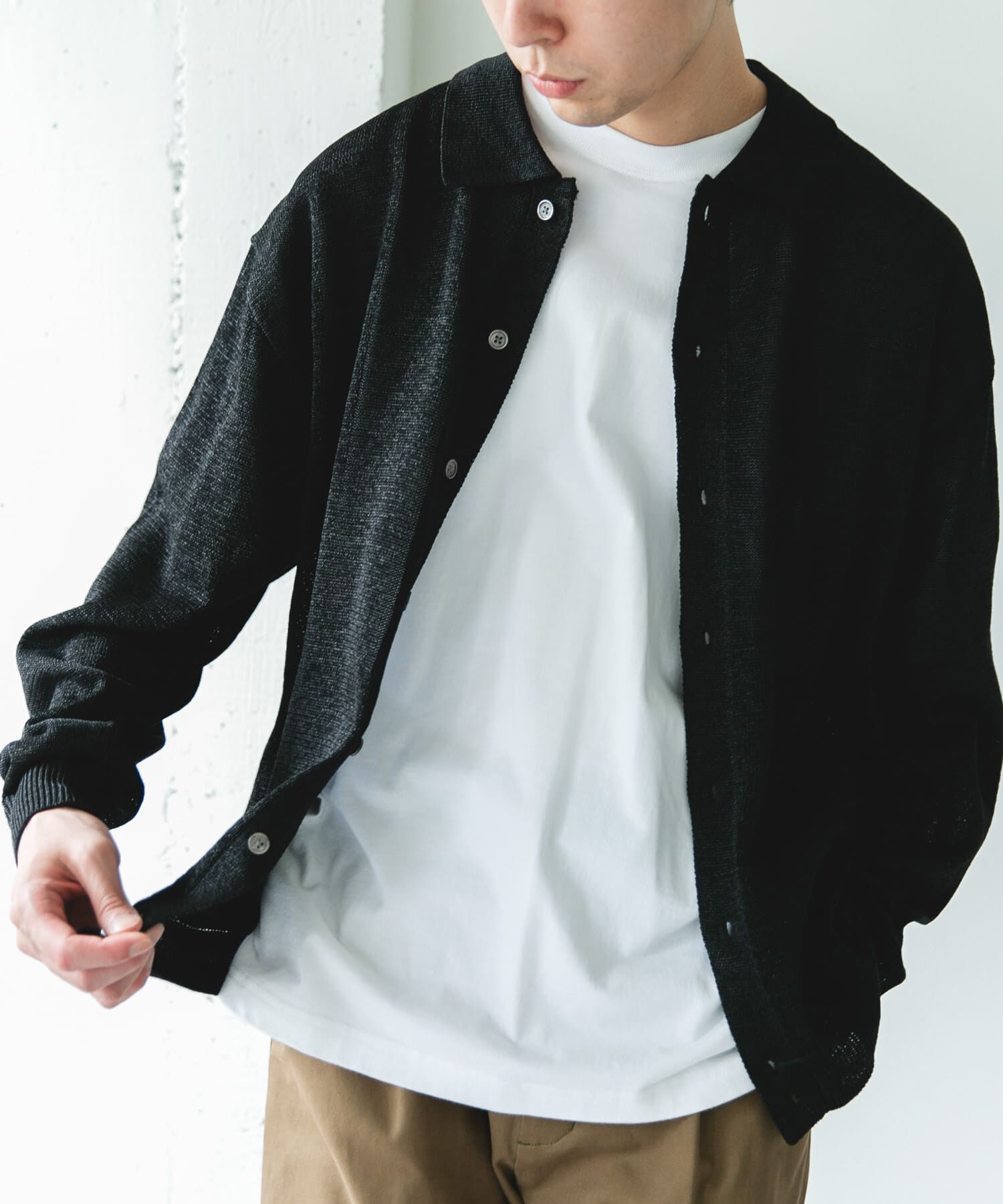 URBAN RESEARCH DOORS「『洗濯可/UVカット』『URTECH』Aircare ロングスリーブシャツカーディガン」|カーディガン|