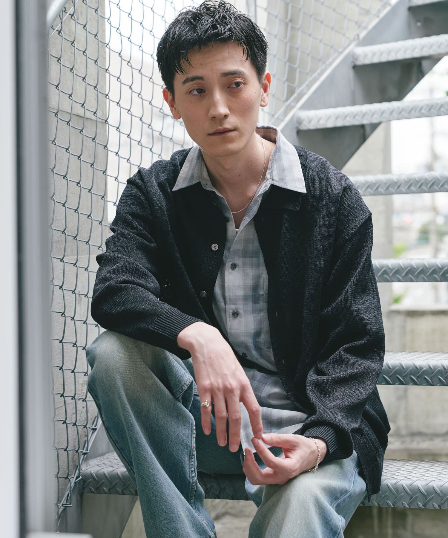 URBAN RESEARCH DOORS「『洗濯可/UVカット』『URTECH』Aircare ロングスリーブシャツカーディガン」|カーディガン|