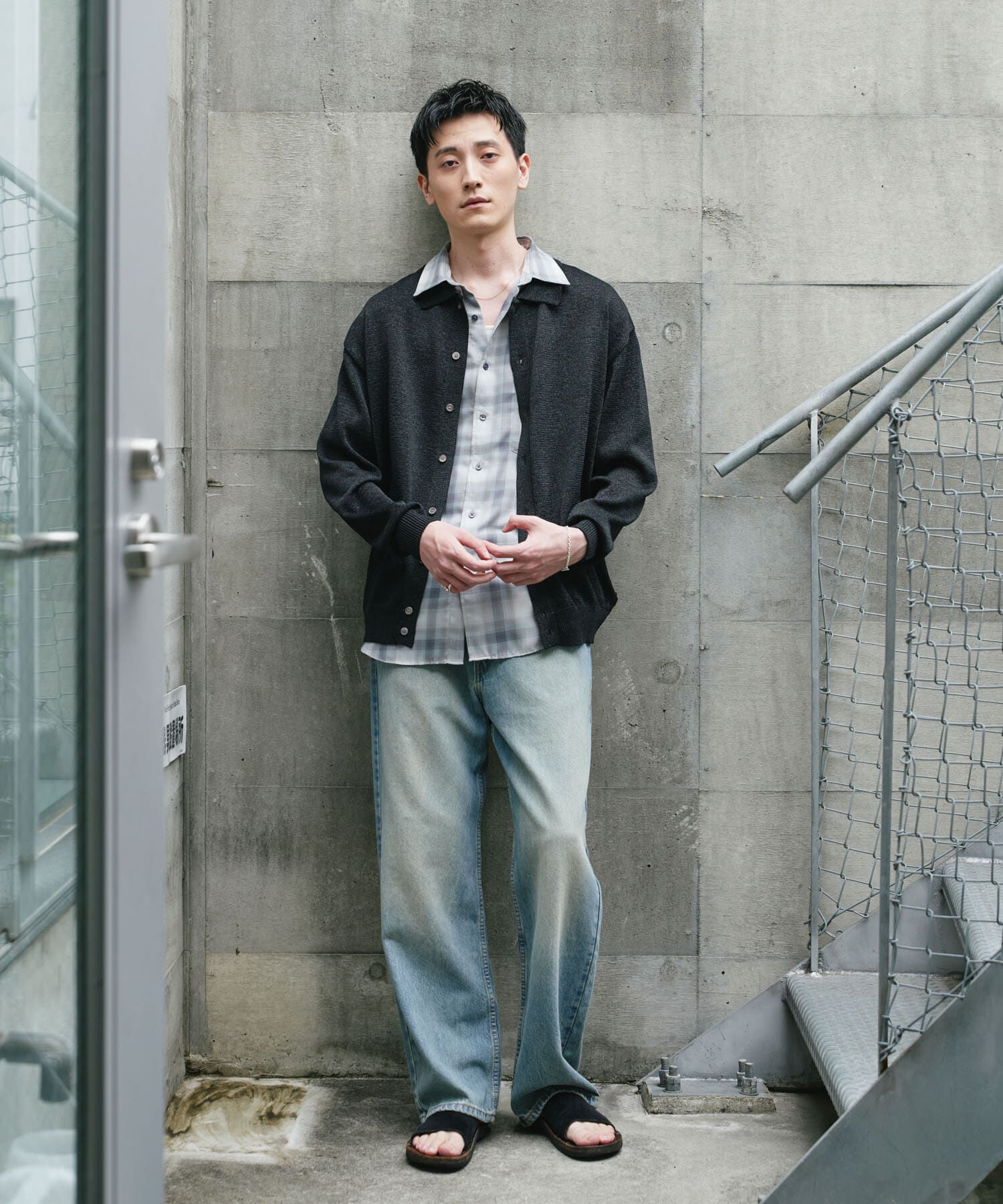 URBAN RESEARCH DOORS「『洗濯可/UVカット』『URTECH』Aircare ロングスリーブシャツカーディガン」|カーディガン|