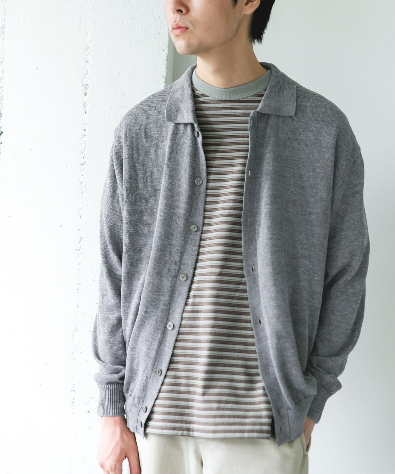 URBAN RESEARCH DOORS「『洗濯可/UVカット』『URTECH』Aircare ロングスリーブシャツカーディガン」|カーディガン|