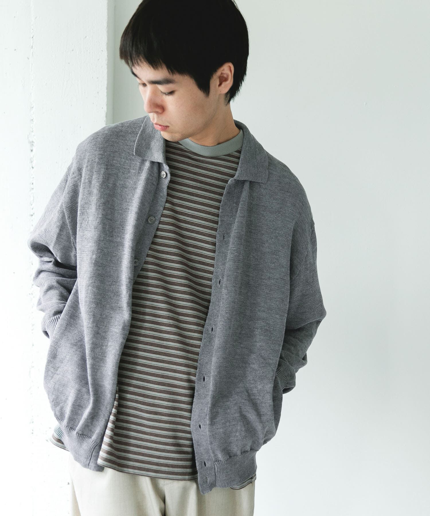 URBAN RESEARCH DOORS「『洗濯可/UVカット』『URTECH』Aircare ロングスリーブシャツカーディガン」|カーディガン|
