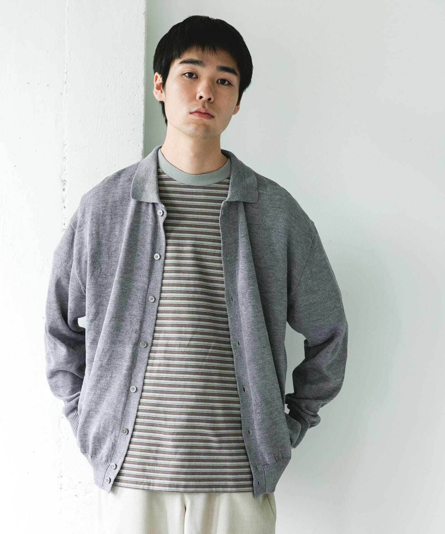 URBAN RESEARCH DOORS「『洗濯可/UVカット』『URTECH』Aircare ロングスリーブシャツカーディガン」|カーディガン|
