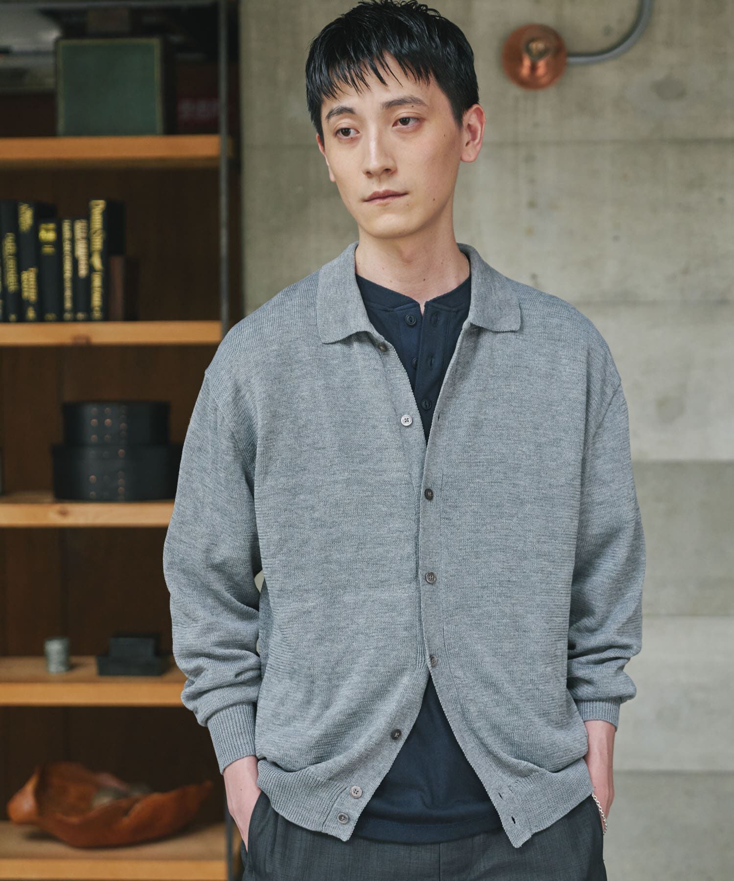 URBAN RESEARCH DOORS「『洗濯可/UVカット』『URTECH』Aircare ロングスリーブシャツカーディガン」|カーディガン|