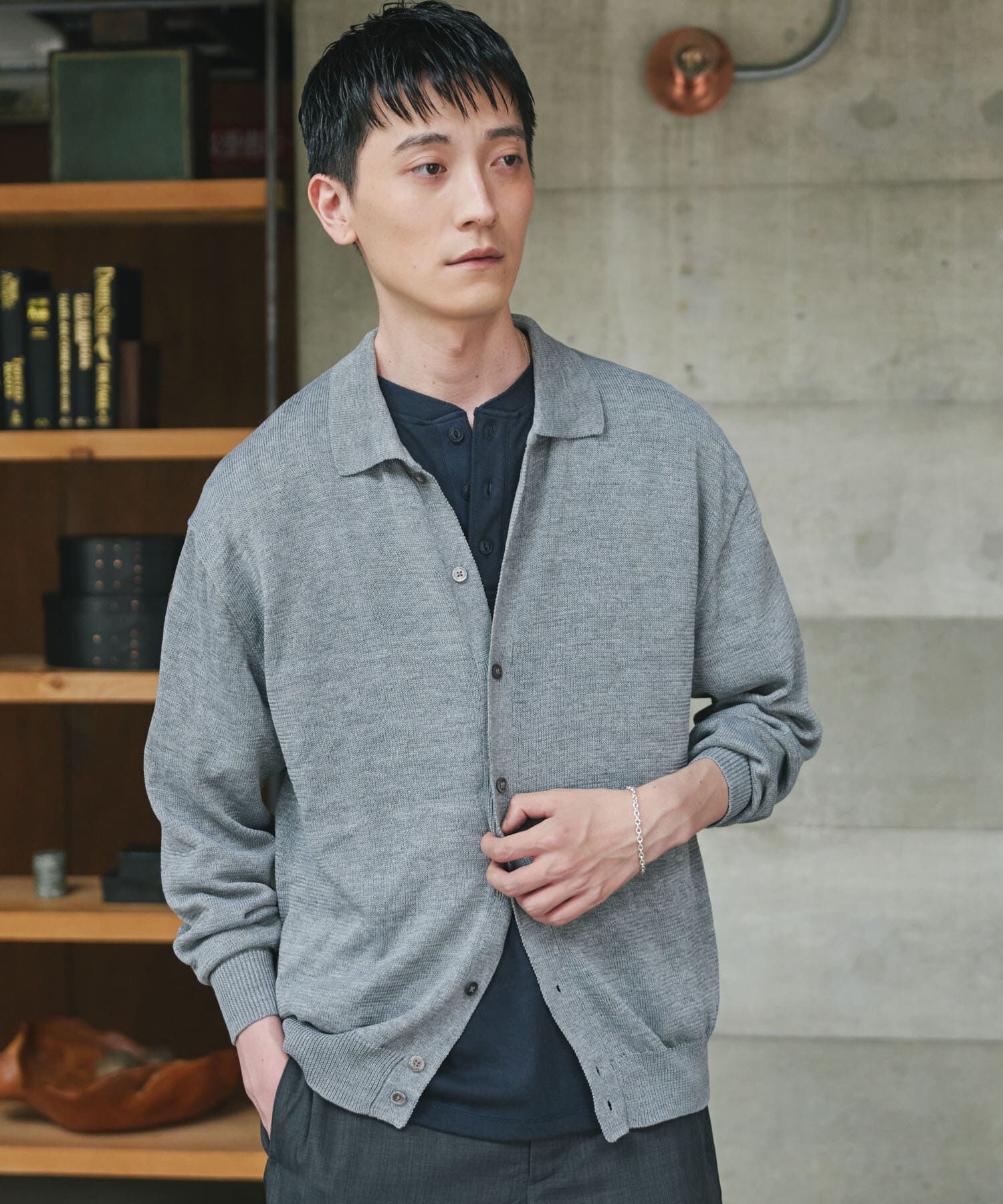 URBAN RESEARCH DOORS「『洗濯可/UVカット』『URTECH』Aircare ロングスリーブシャツカーディガン」|カーディガン|