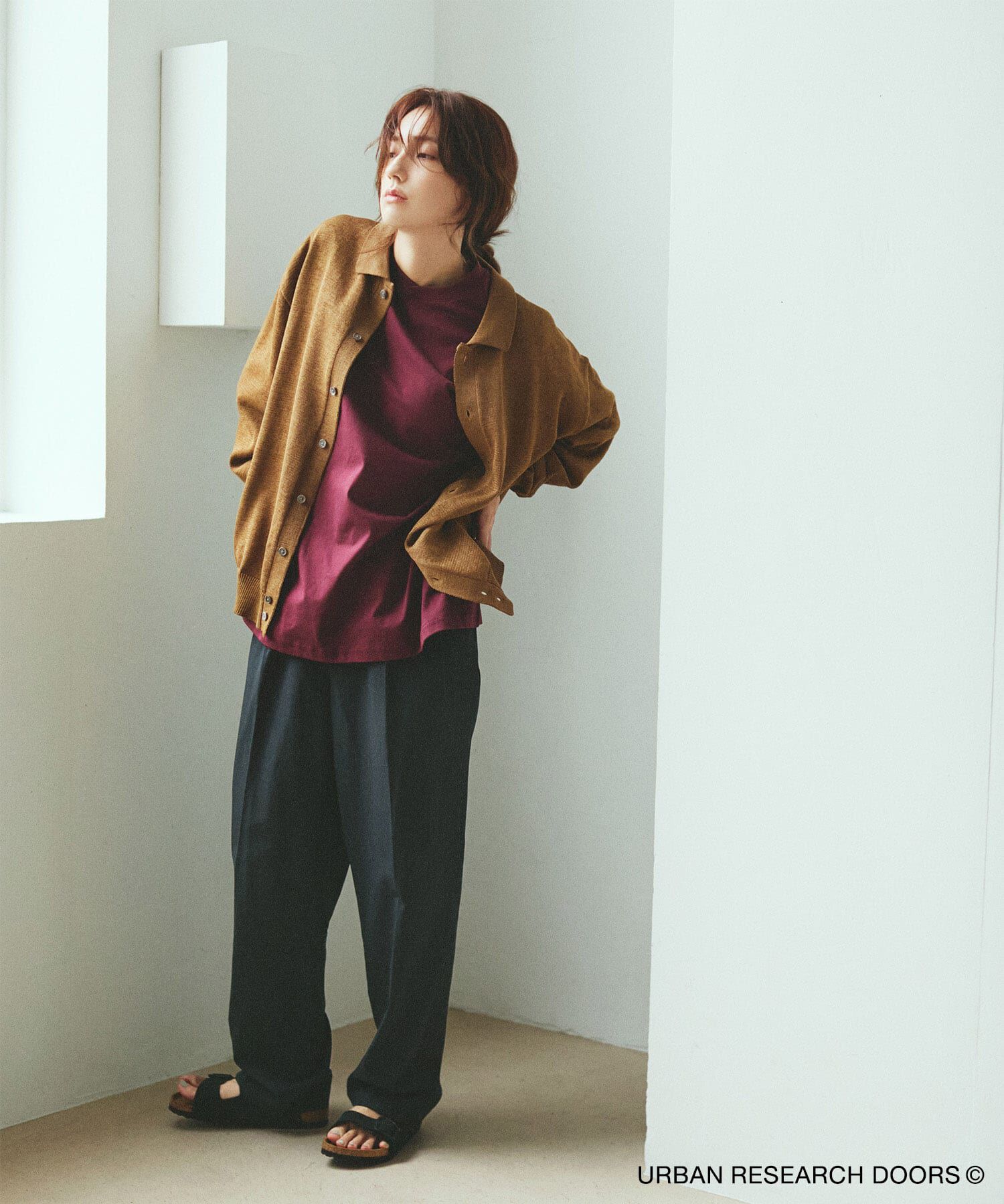 URBAN RESEARCH DOORS「『洗濯可/UVカット』『URTECH』Aircare ロングスリーブシャツカーディガン」|カーディガン|