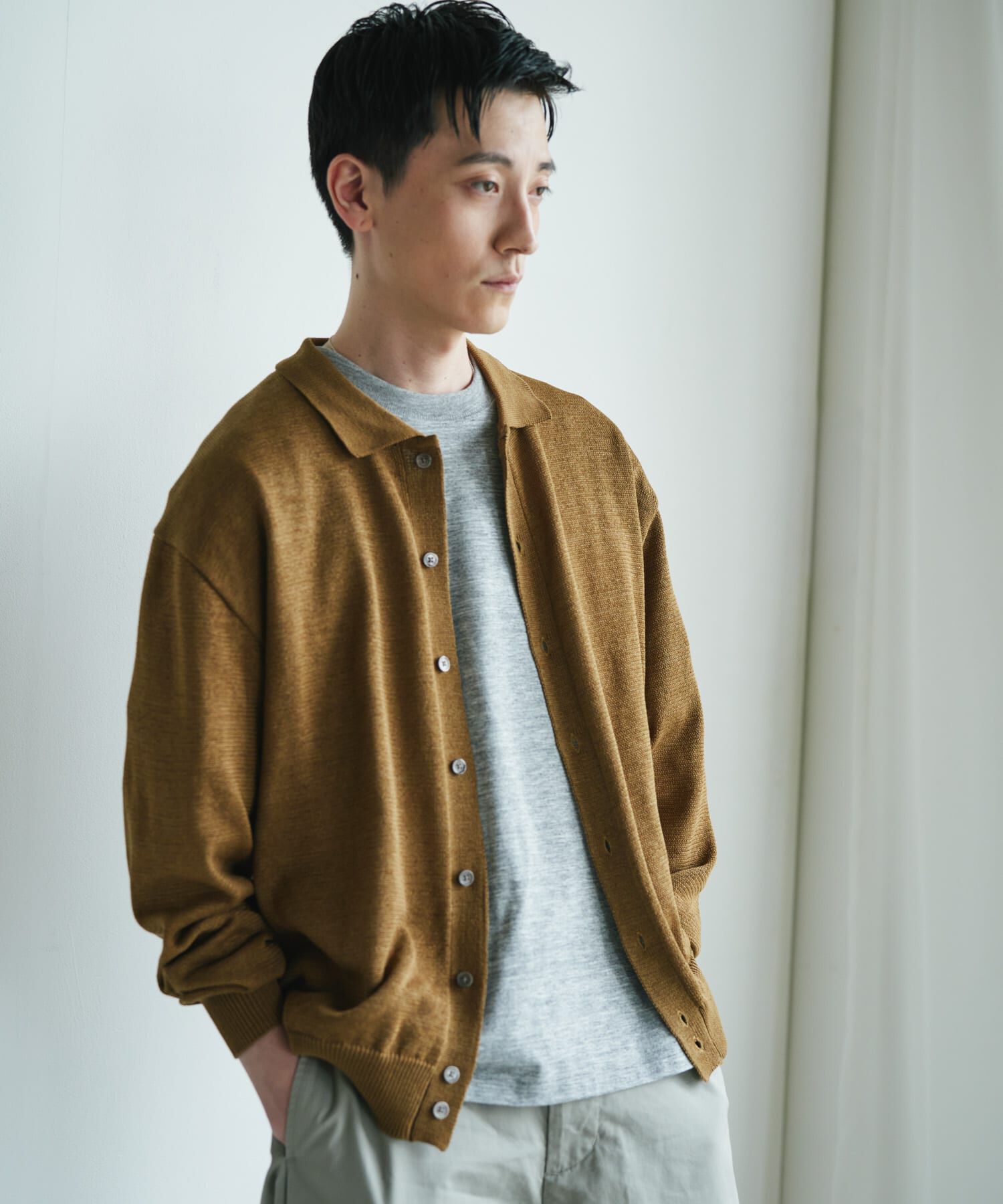 URBAN RESEARCH DOORS「『洗濯可/UVカット』『URTECH』Aircare ロングスリーブシャツカーディガン」|カーディガン|
