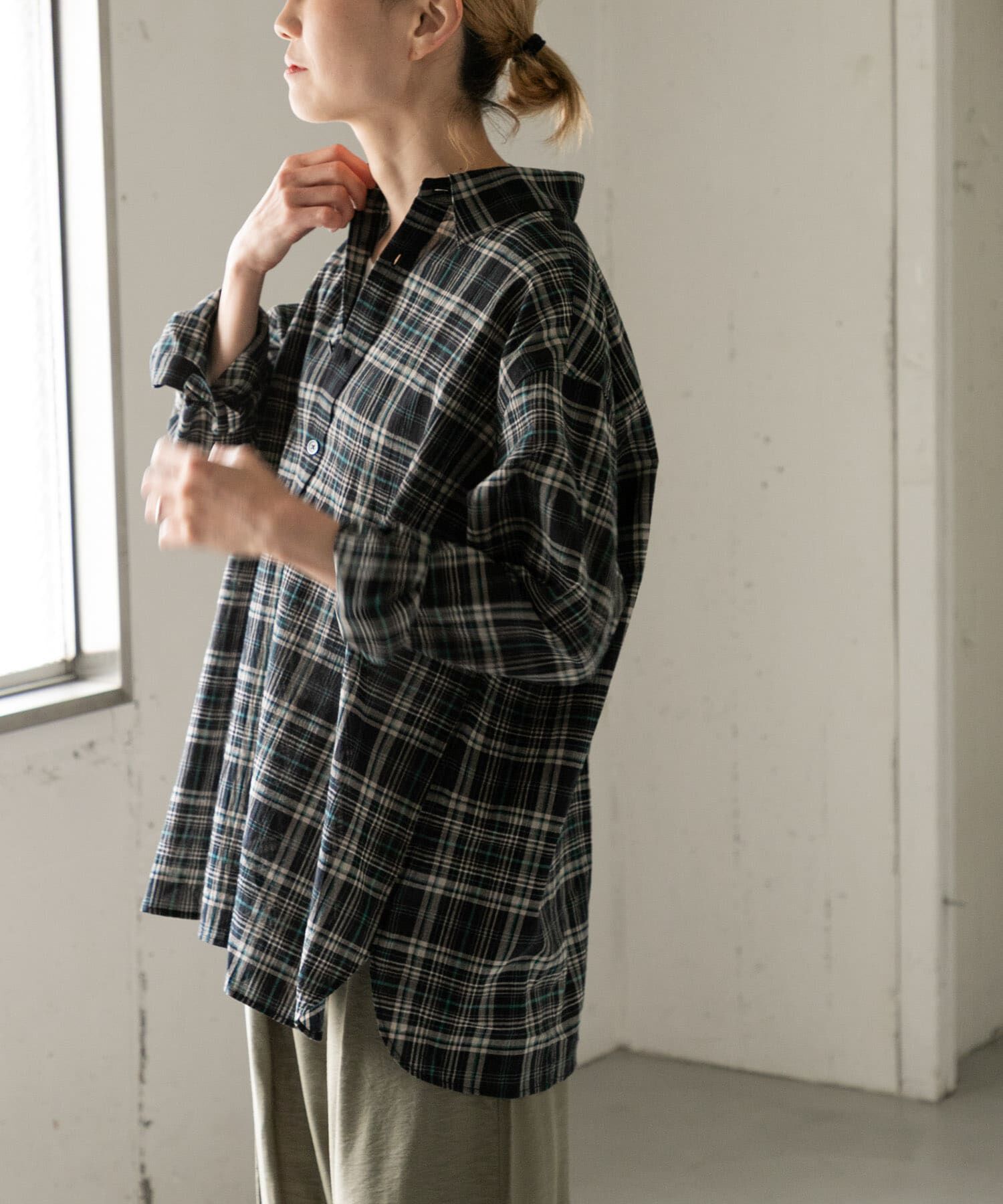 URBAN RESEARCH DOORS「FORK&SPOON　シアーチェックシャツ」|シャツ・ブラウス|