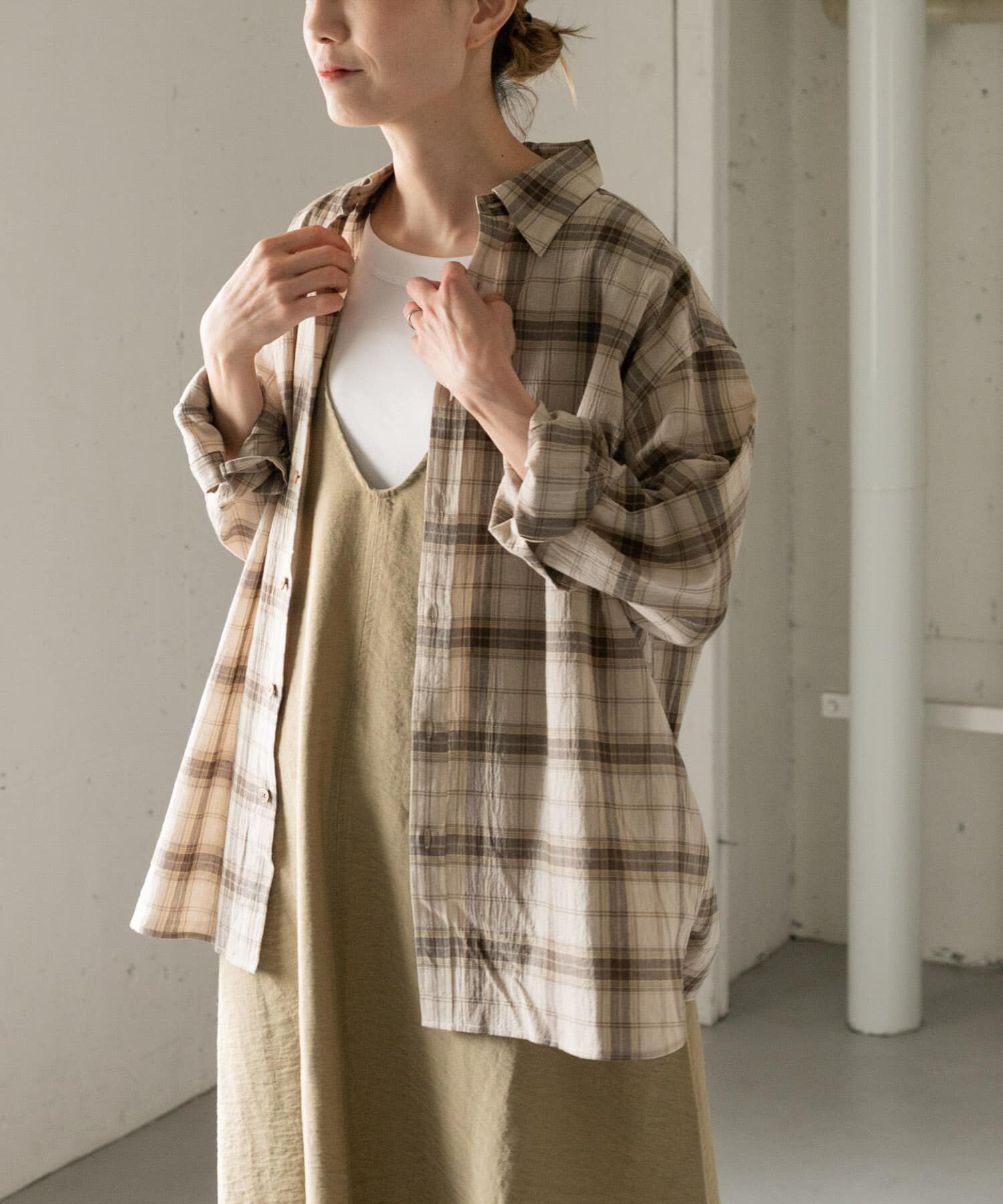 URBAN RESEARCH DOORS「FORK&SPOON　シアーチェックシャツ」|シャツ・ブラウス|
