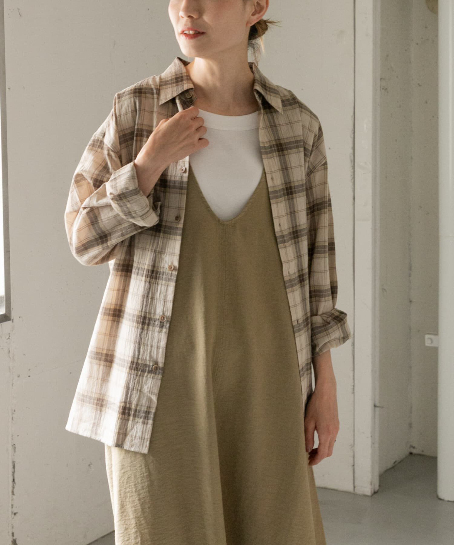 URBAN RESEARCH DOORS「FORK&SPOON　シアーチェックシャツ」|シャツ・ブラウス|