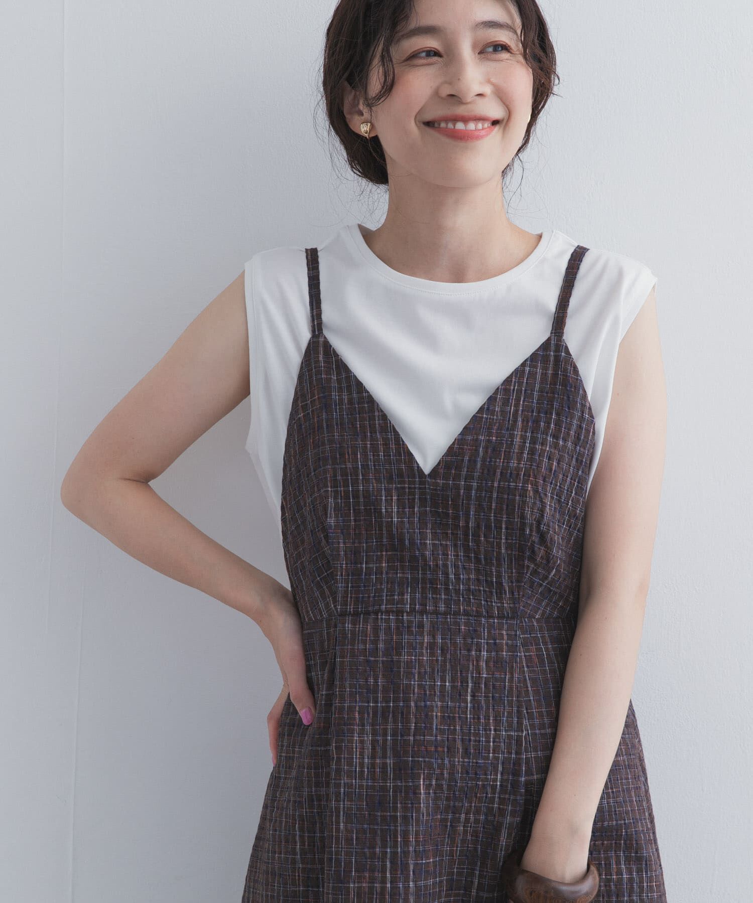 URBAN RESEARCH DOORS「チェックキャミワンピース」|その他|