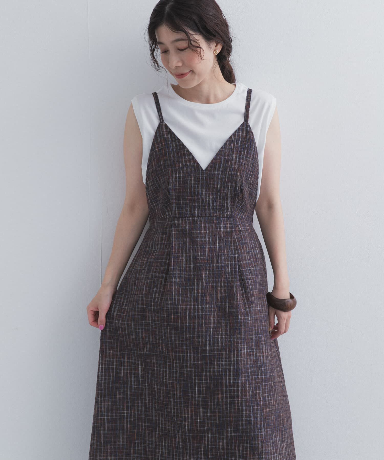 URBAN RESEARCH DOORS「チェックキャミワンピース」|その他|