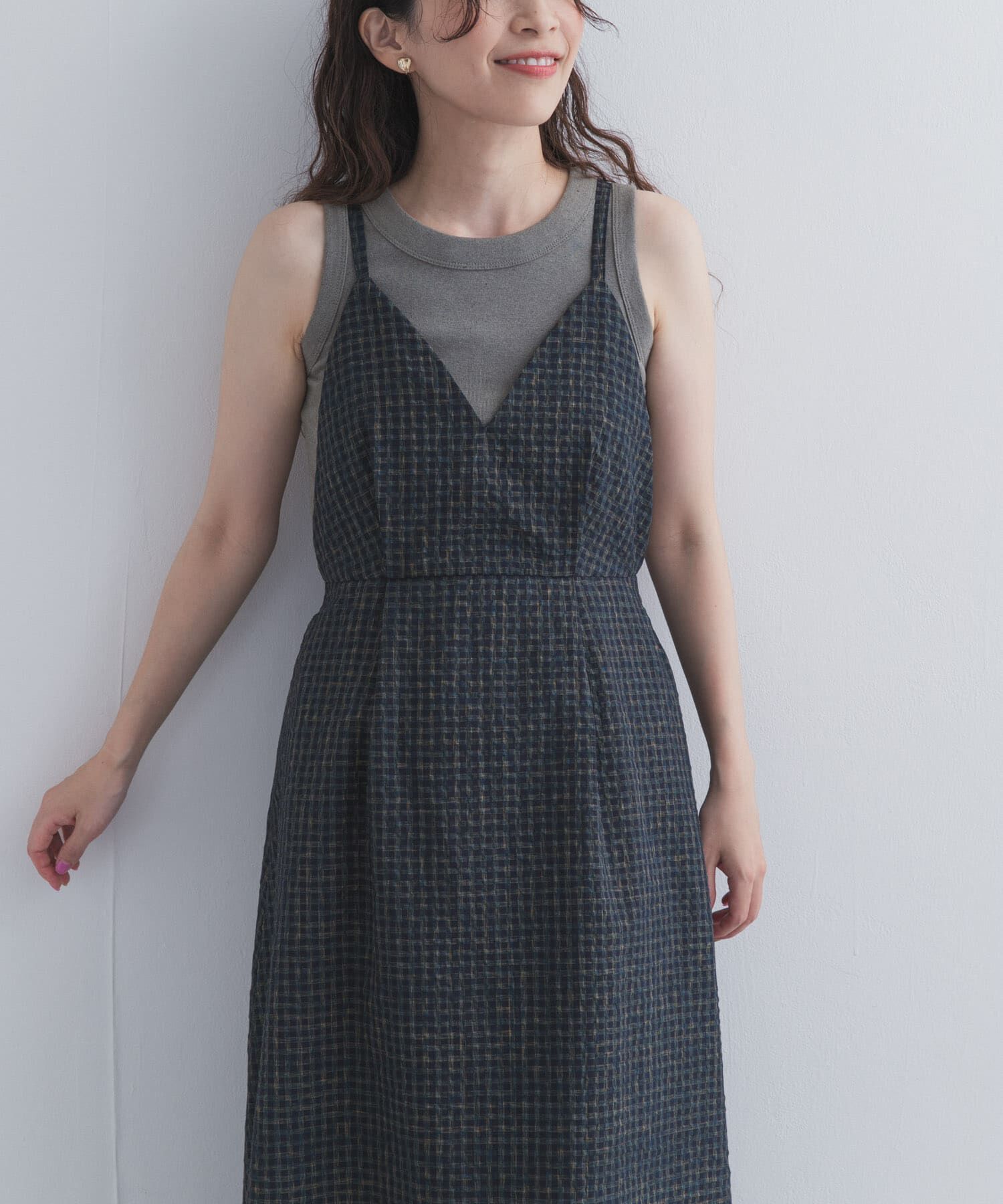 URBAN RESEARCH DOORS「チェックキャミワンピース」|その他|