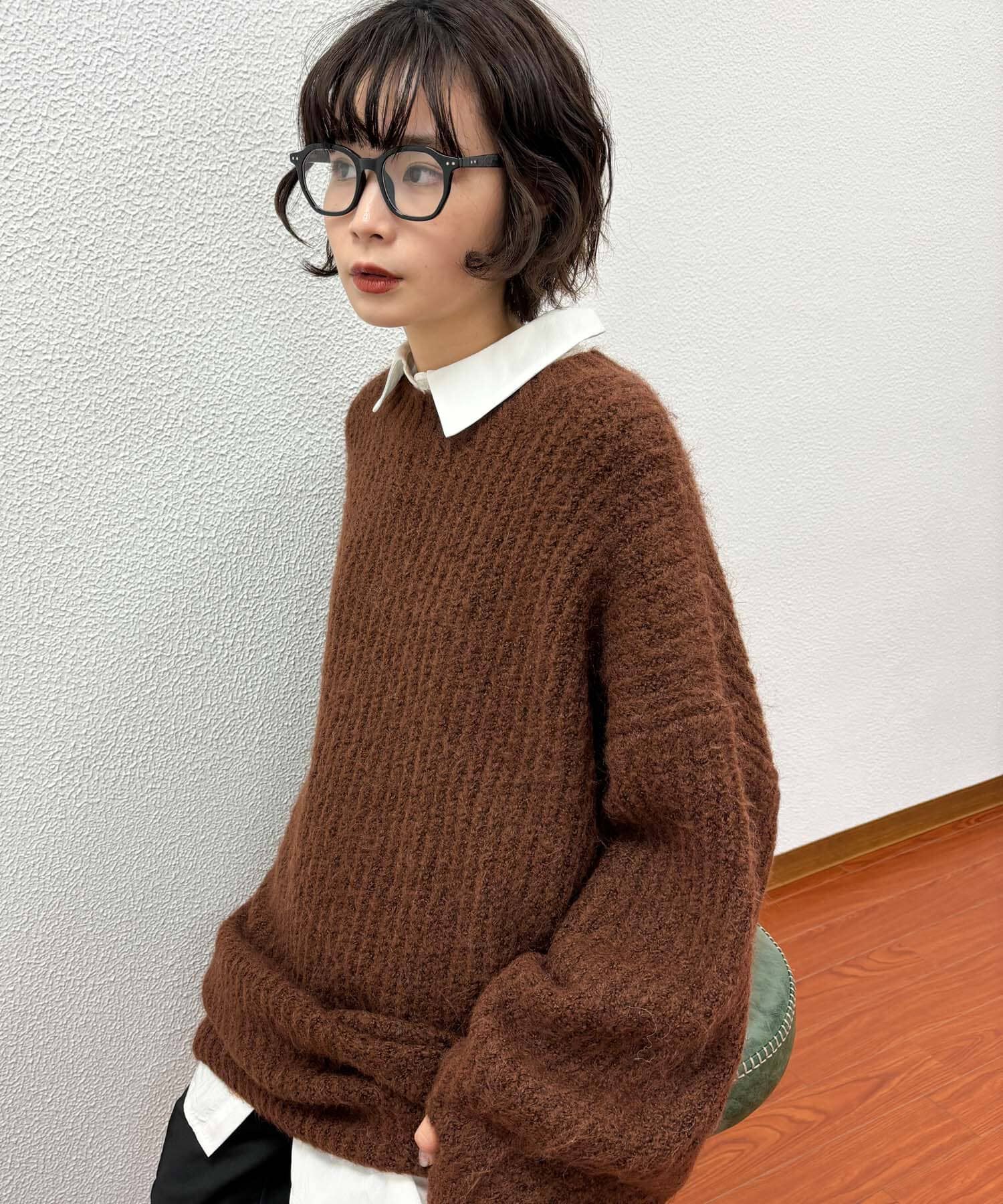  「ボリュームニットミニワンピース」|ワンピース|