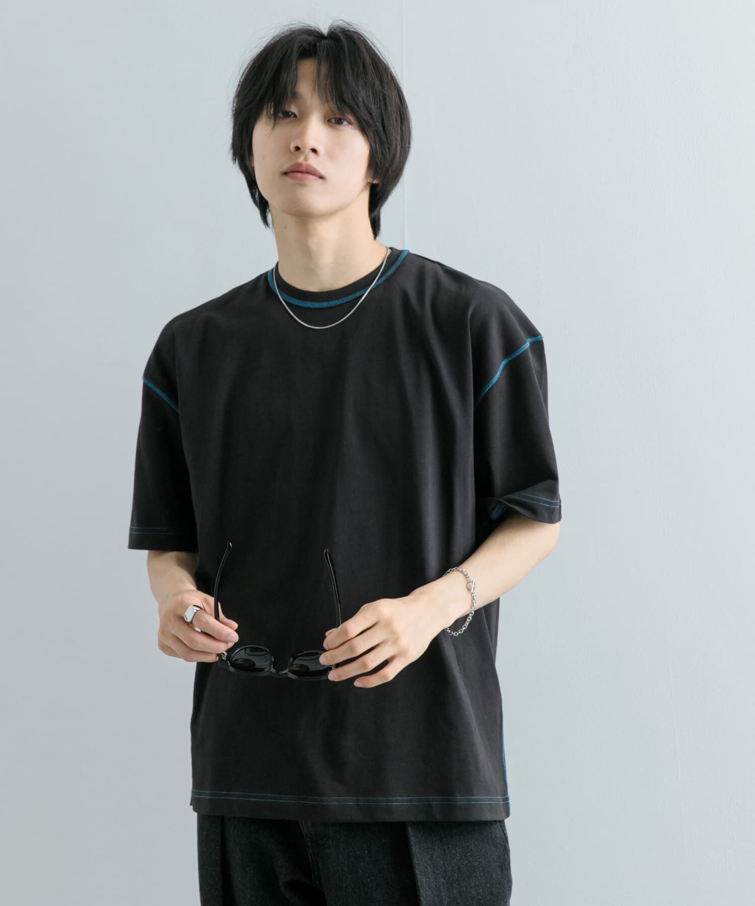 SENSE OF PLACE by URBAN RESEARCH「『ユニセックス』ハイショクステッチデザインT(5分袖)」|Tシャツ・カットソー|