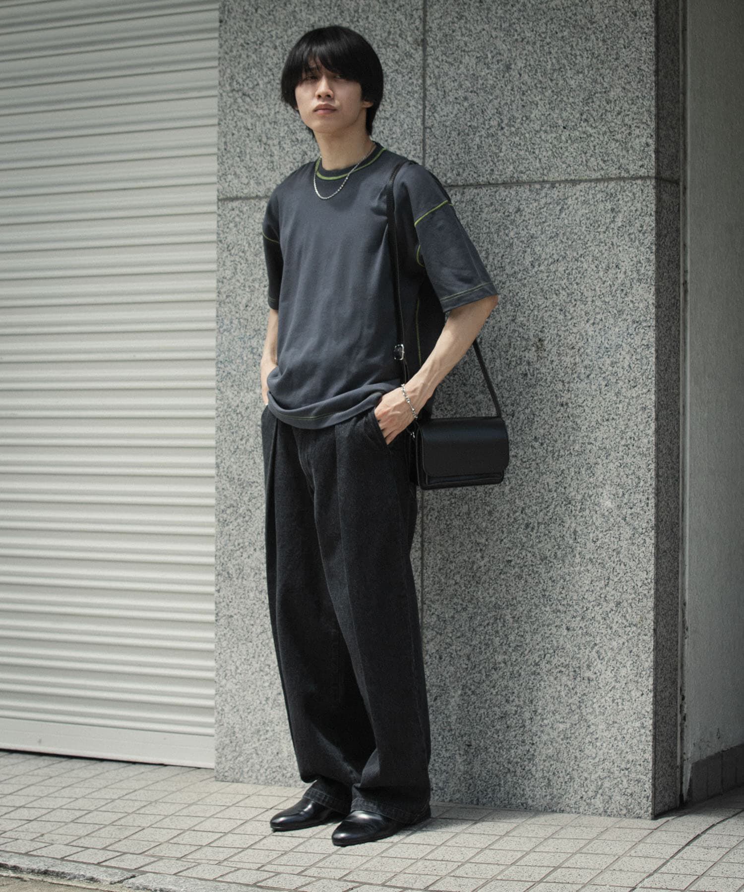 SENSE OF PLACE by URBAN RESEARCH「『ユニセックス』ハイショクステッチデザインT(5分袖)」|Tシャツ・カットソー|