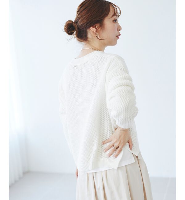 le.coeur blanc「《手洗い可能》テープヤーンメッシュプルオーバー」|ニット・セーター|