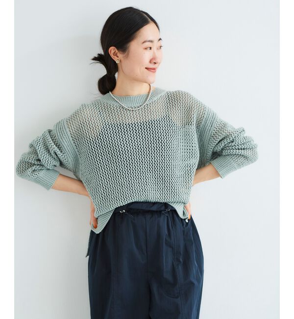 le.coeur blanc「《手洗い可能》テープヤーンメッシュプルオーバー」|ニット・セーター|
