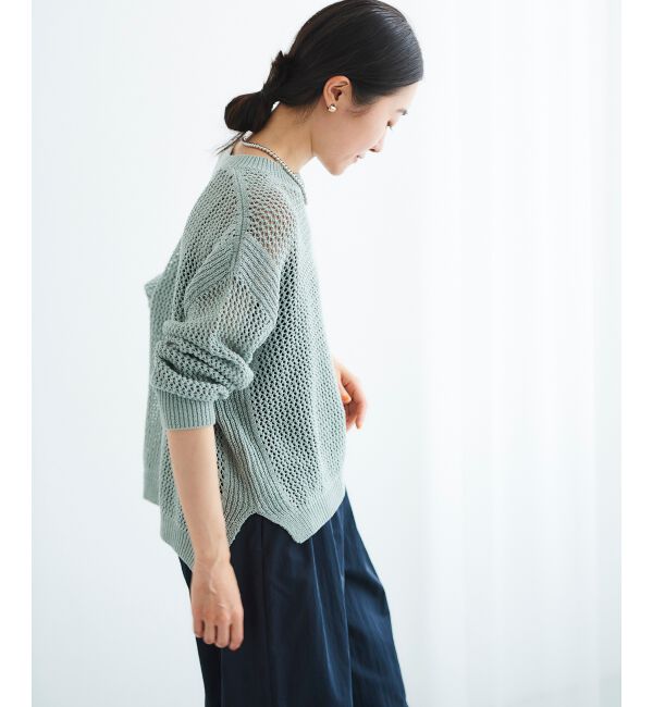 le.coeur blanc「《手洗い可能》テープヤーンメッシュプルオーバー」|ニット・セーター|