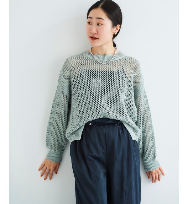 le.coeur blanc「《手洗い可能》テープヤーンメッシュプルオーバー」|ニット・セーター|